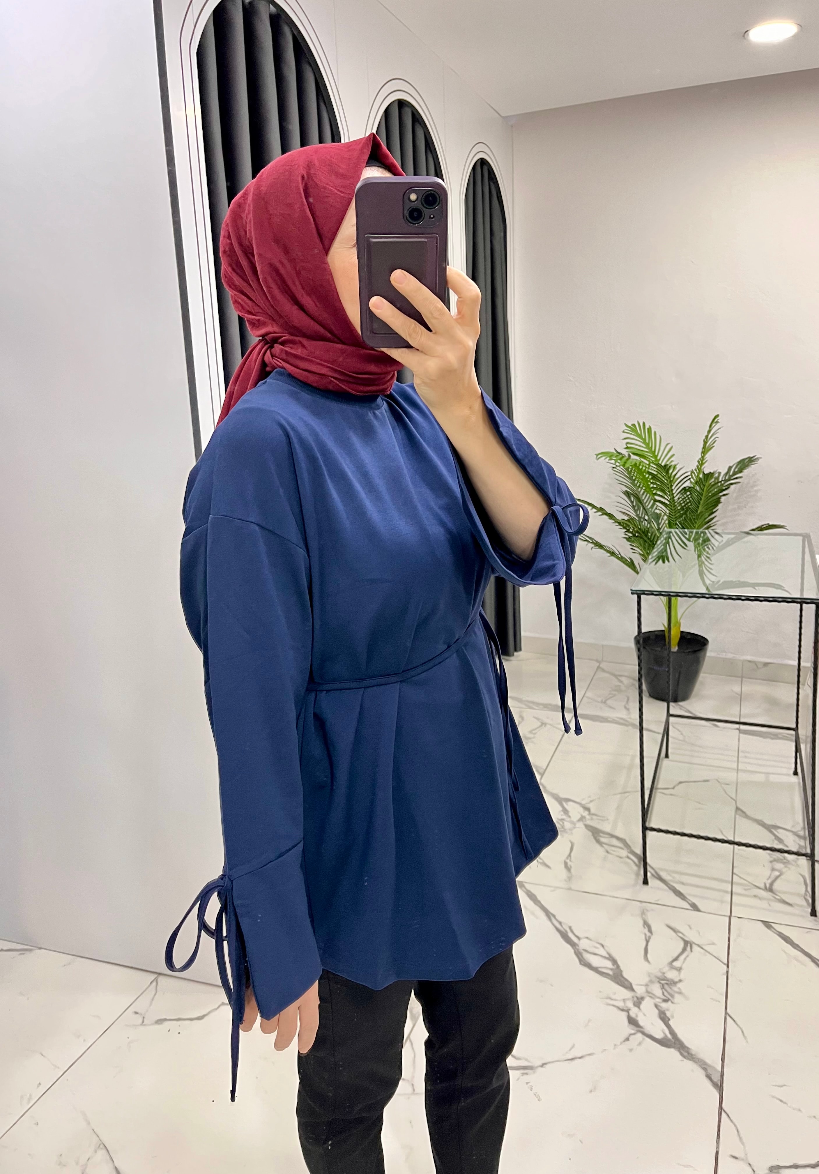 Bağcıklı düz sweat