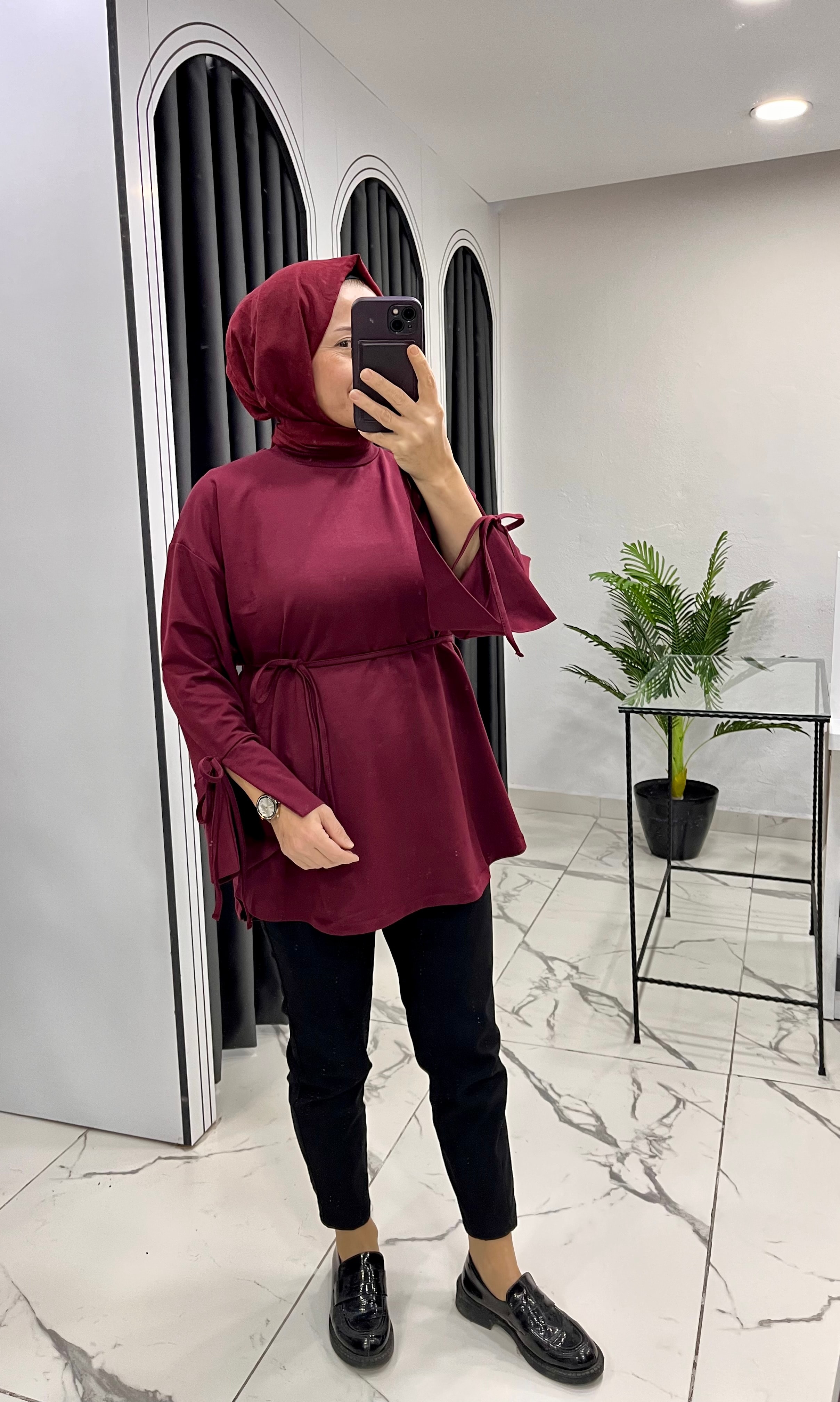 Bağcıklı düz sweat 