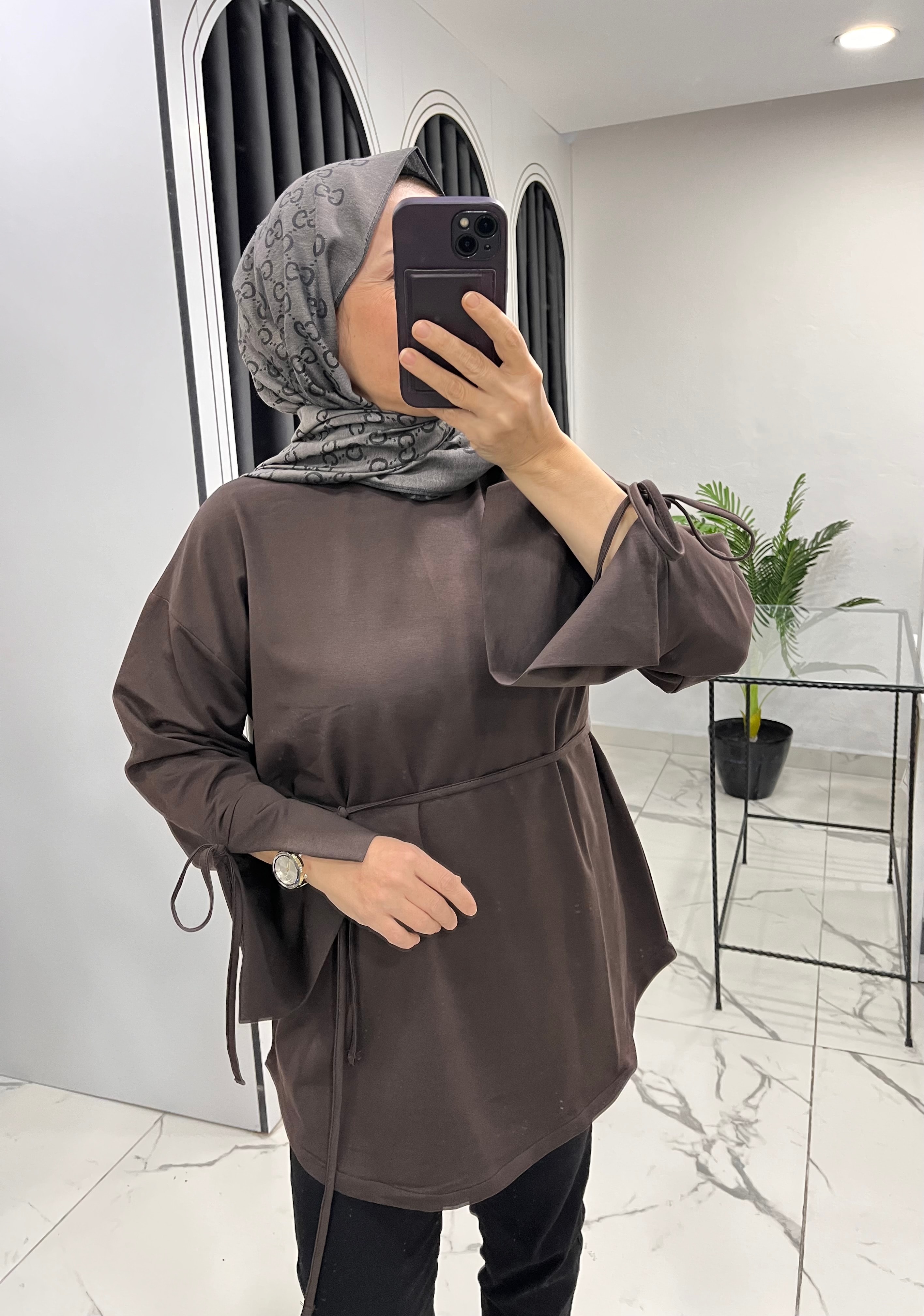 Bağcıklı düz sweat