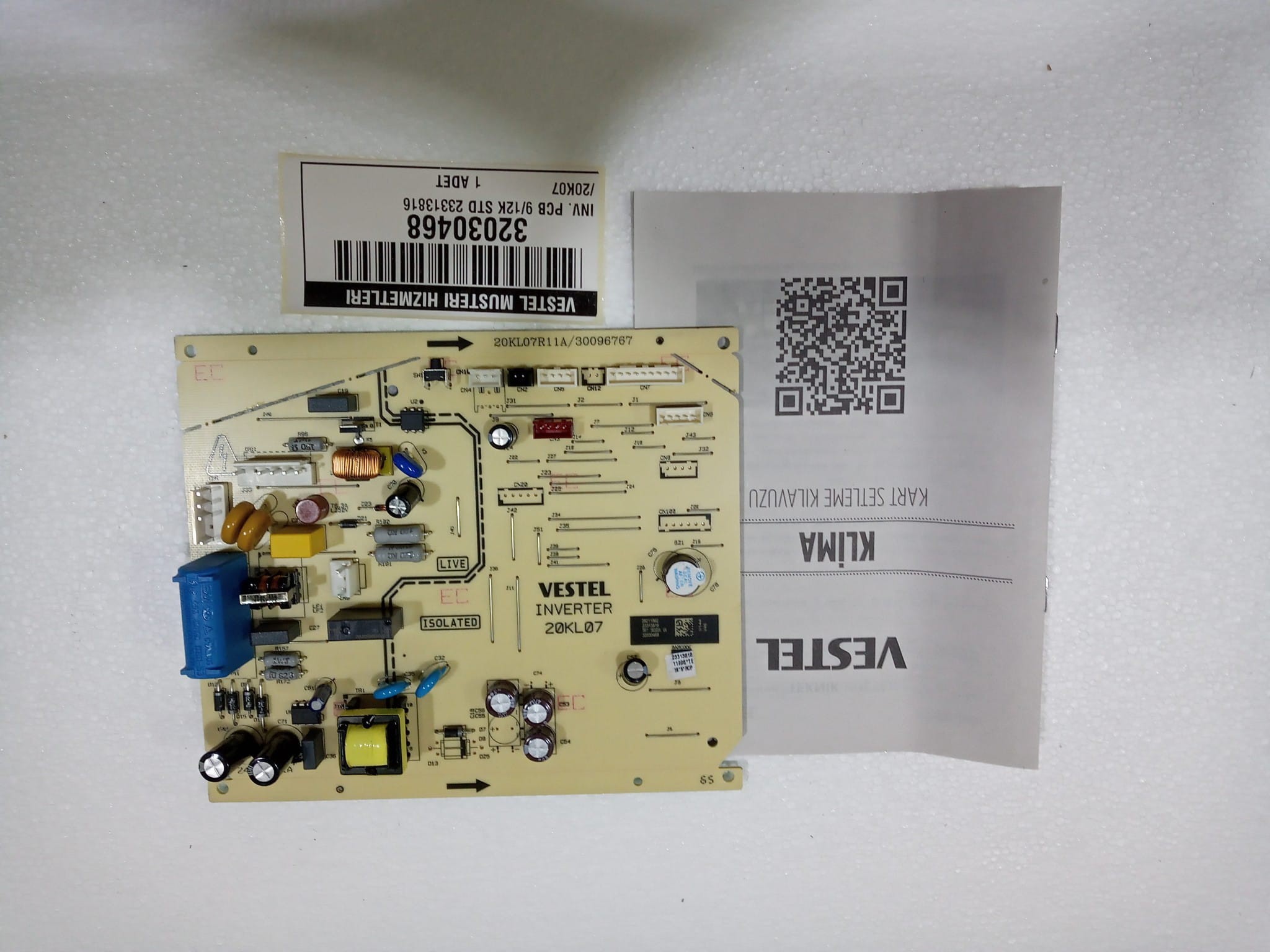 Vestel RAC 5012 Inverter Klima İç Ünite Kartı 32030468