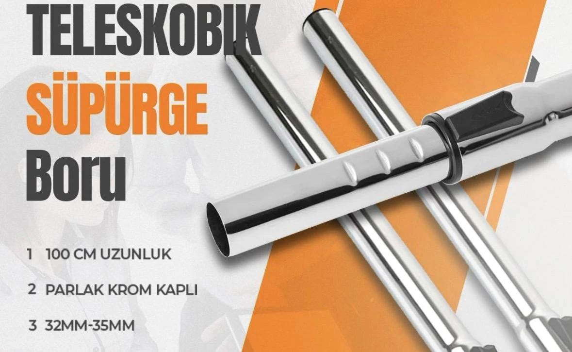 TELESKOBİK SÜPÜRGE BORUSU METAL 32 MM 100 CM