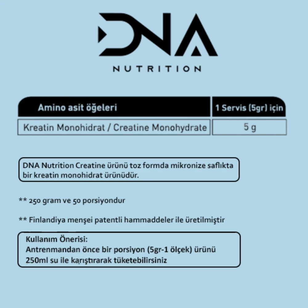 DNA Nutrition Creatine Monohydrate 250gr