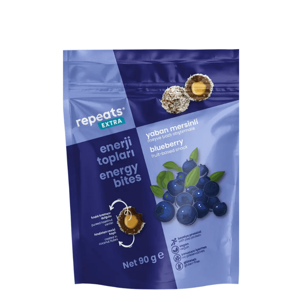 Repeats Proteinli Hurmalı Enerji Topları – Yaban Mersinli 90gr