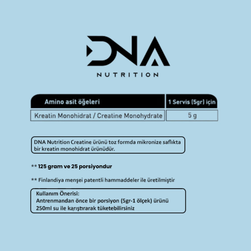 DNA Nutrition Creatine Monohydrate 125gr