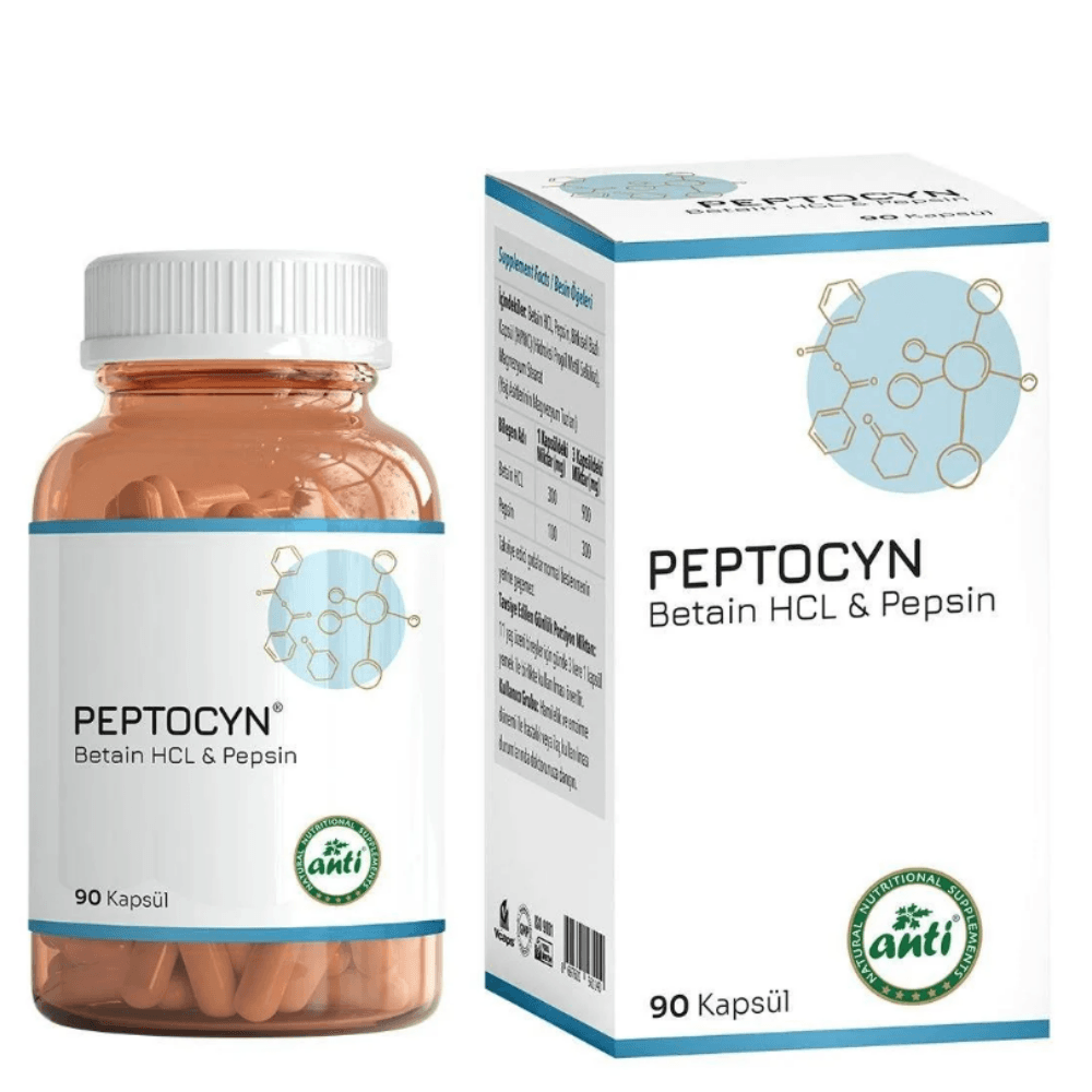 Anti Peptocyn Betain HCL Pepsin 90 Kapsül