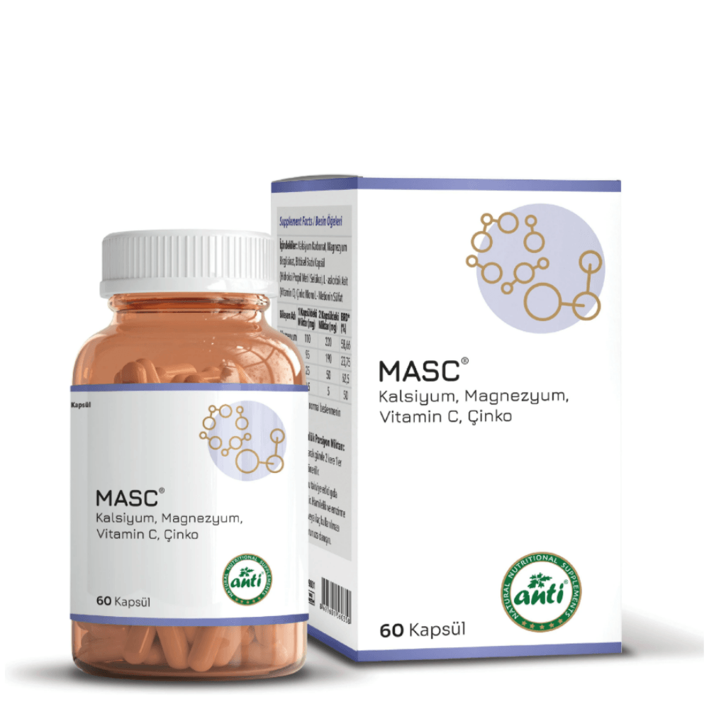 Anti Kalsiyum, Magnezyum, Vitamin C, Çinko 60 Kapsül