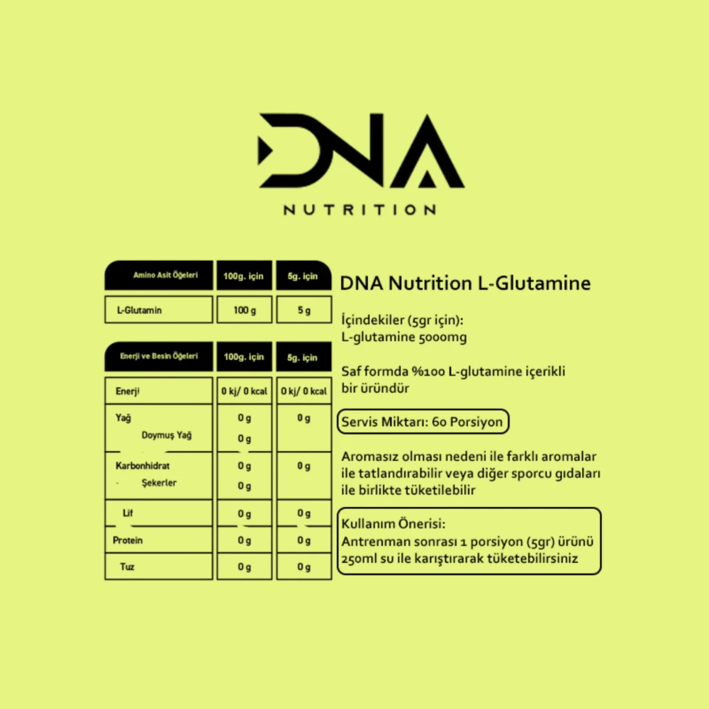 DNA Nutrition Glutamine Powder 300gr