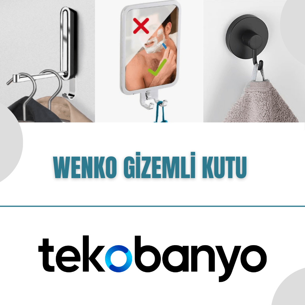 WENKO GİZEMLİ KUTU - 5 FARKLI YAPIŞKANLI VEYA VAKUMLU BANYO AKSESUARI 