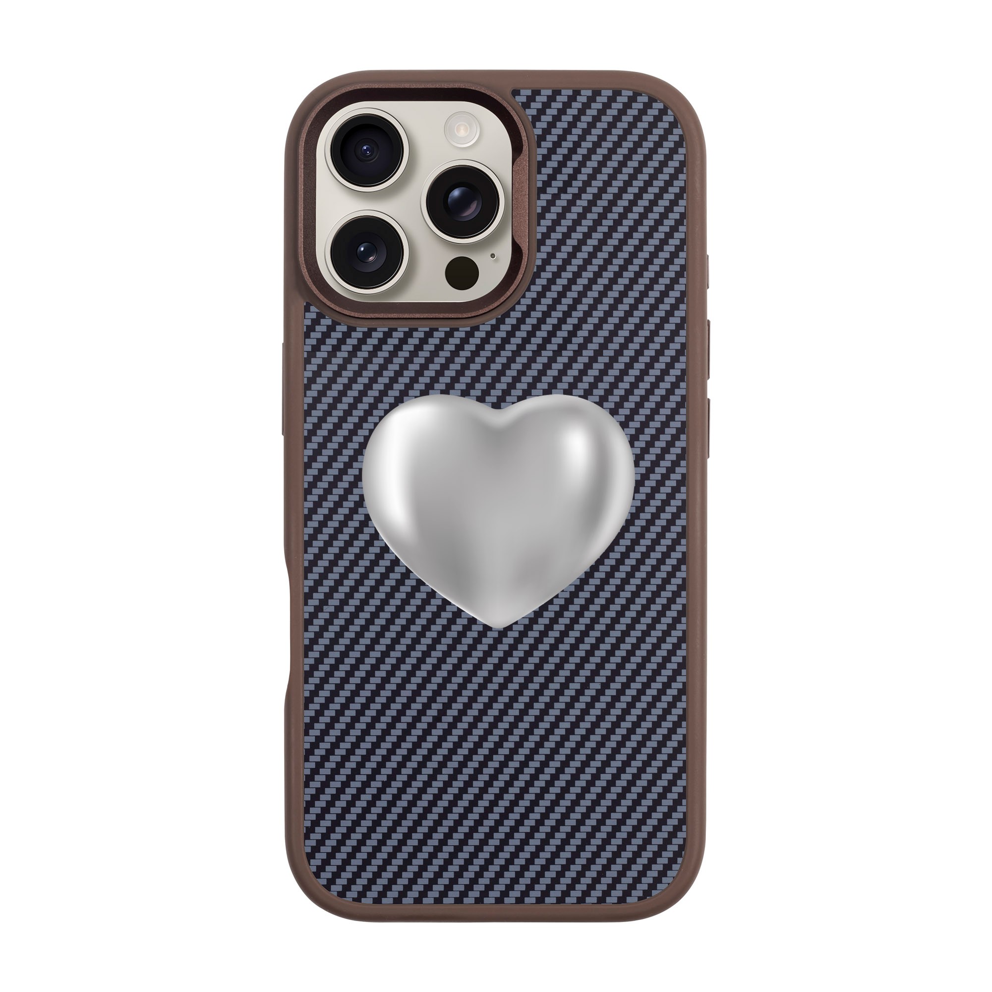 SILVER HEART-iPhone Plaid Kılıf MagSafe Özellikli