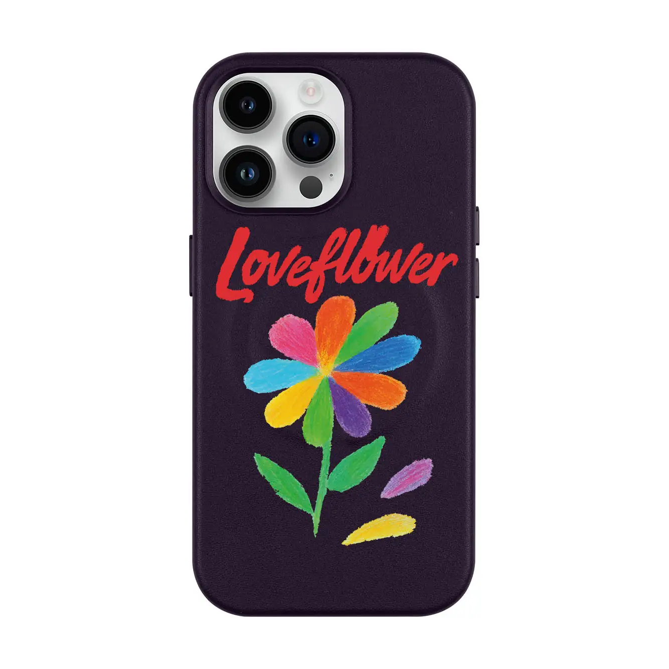 LOVE FLOWER-iPhone Leather Kılıf MagSafe Özellikli