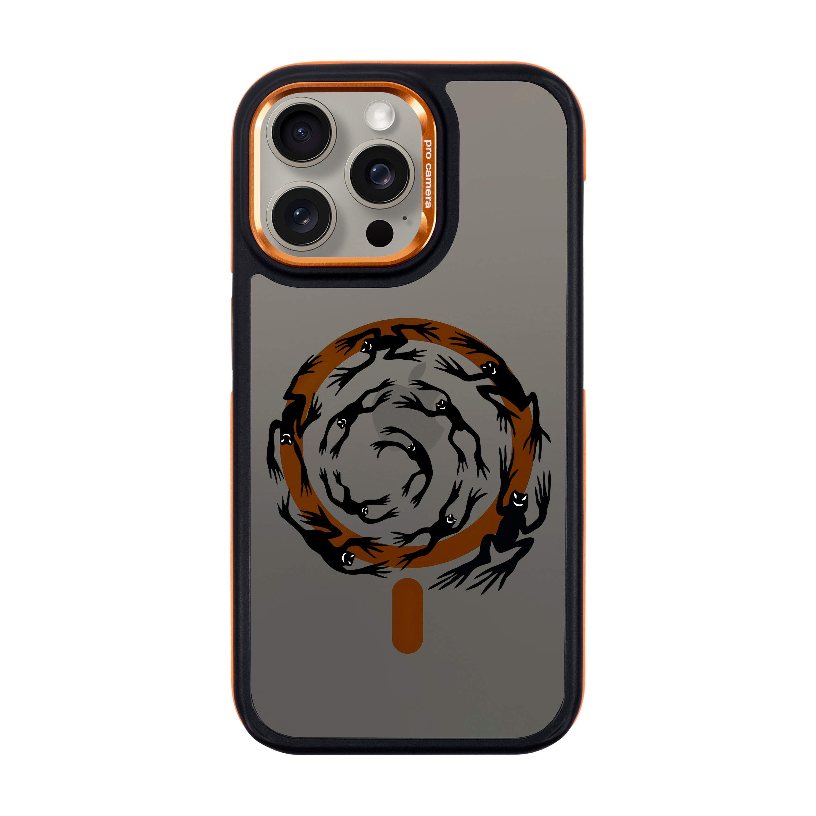 SWIRLING FROGS-iPhone Dark Case with MagSafe