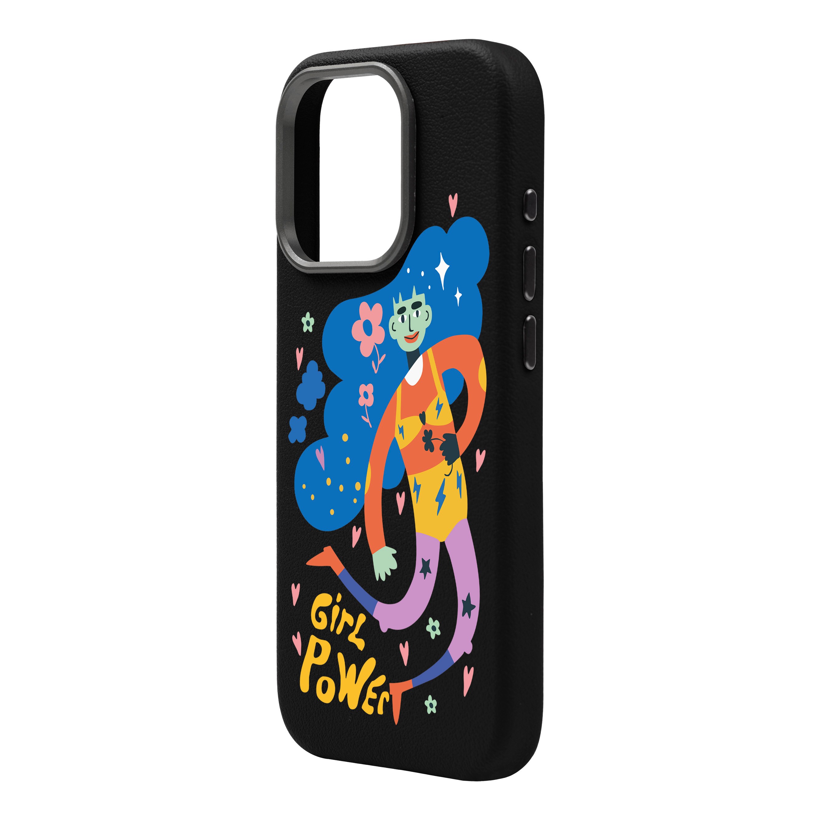 GIRL POWER-iPhone Leather 15 Premium Kılıf MagSafe Özellikli