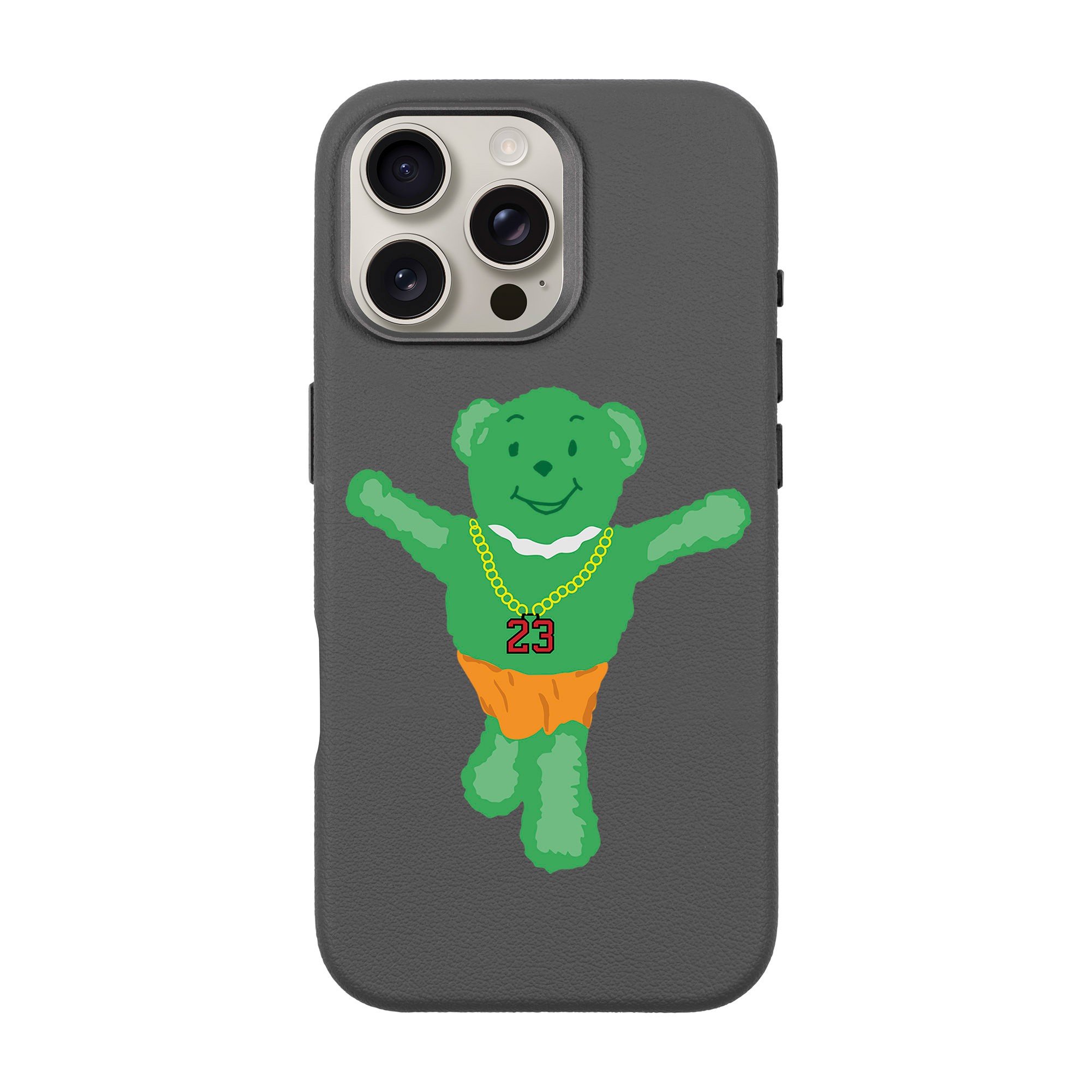 GREEN BEAR-iPhone Leather Premium Case with MagSafe