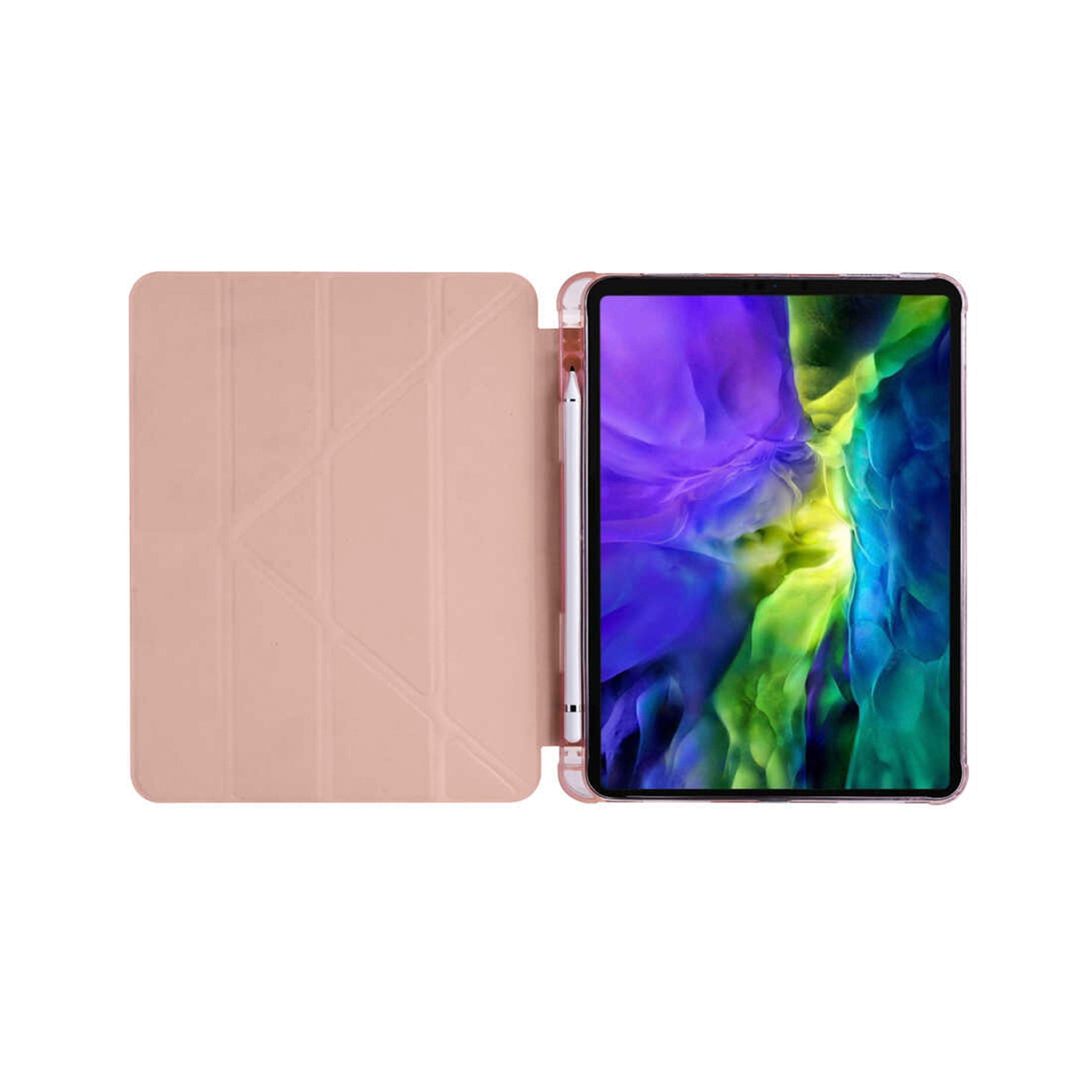 Apple iPad Air 10.9 inç 2022 (5.Nesil)-Trigon Folding Kalemlikli Standlı Kılıf