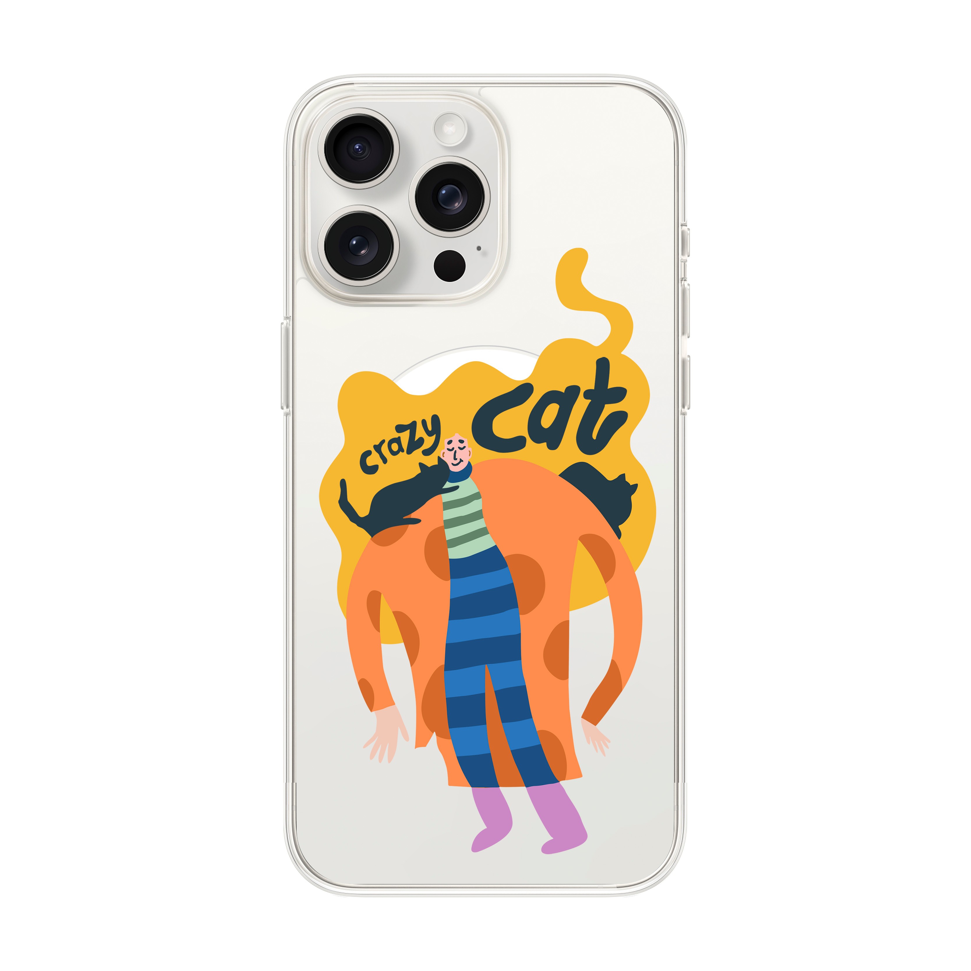 Crazy Cat - iPhone Clear Case with MagSafe