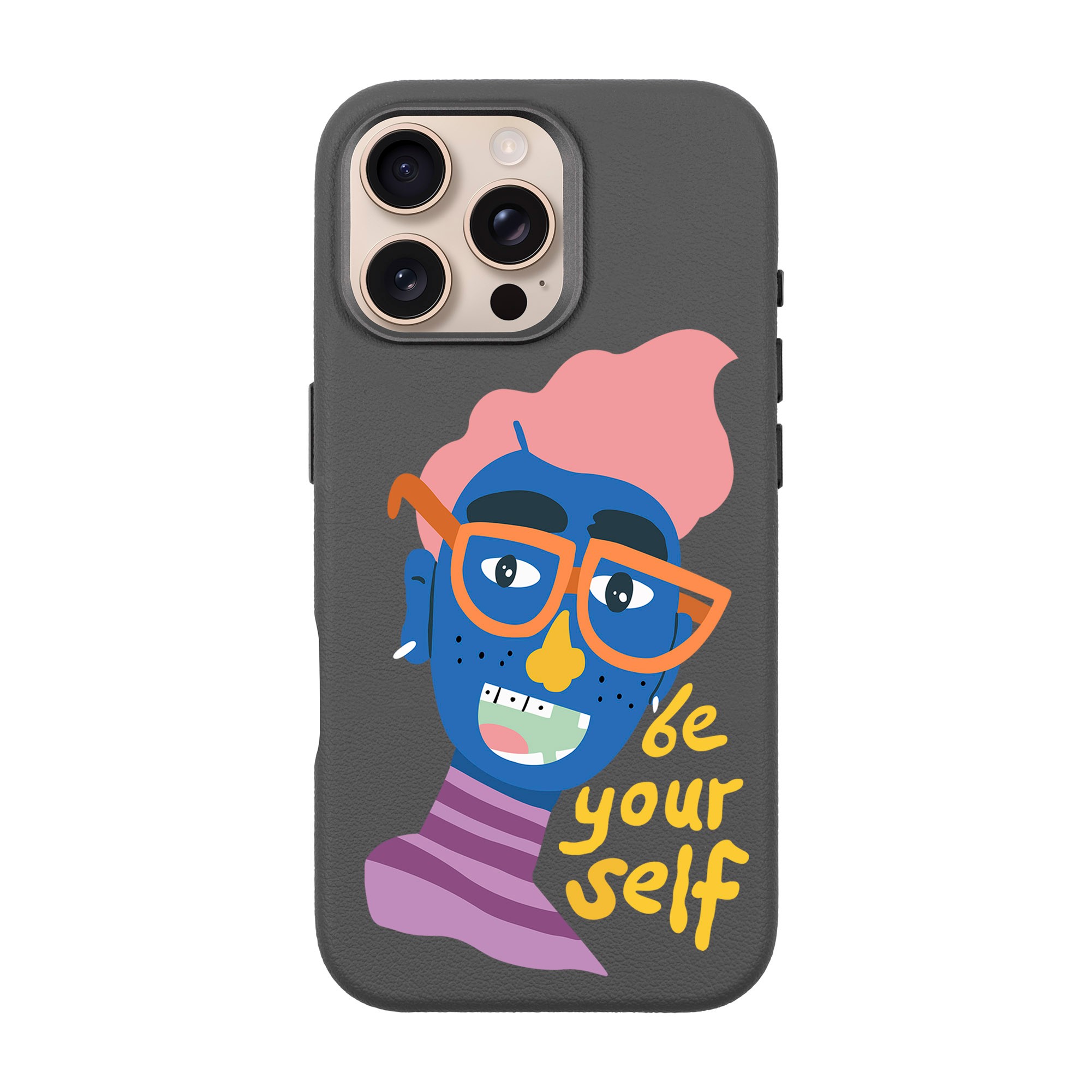 BE YOURSELF-iPhone Leather Premium Case with MagSafe