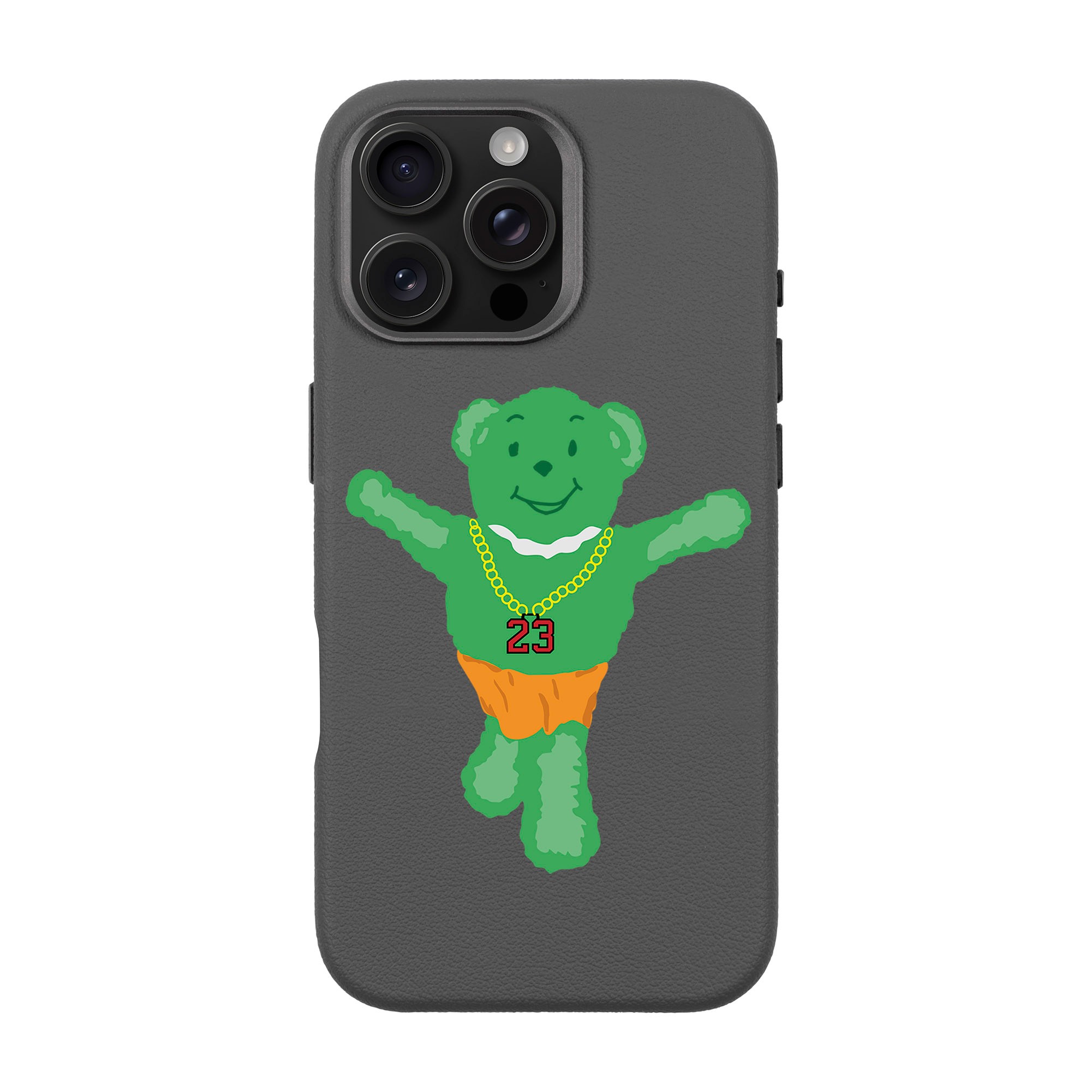 GREEN BEAR-iPhone Leather Premium Case with MagSafe
