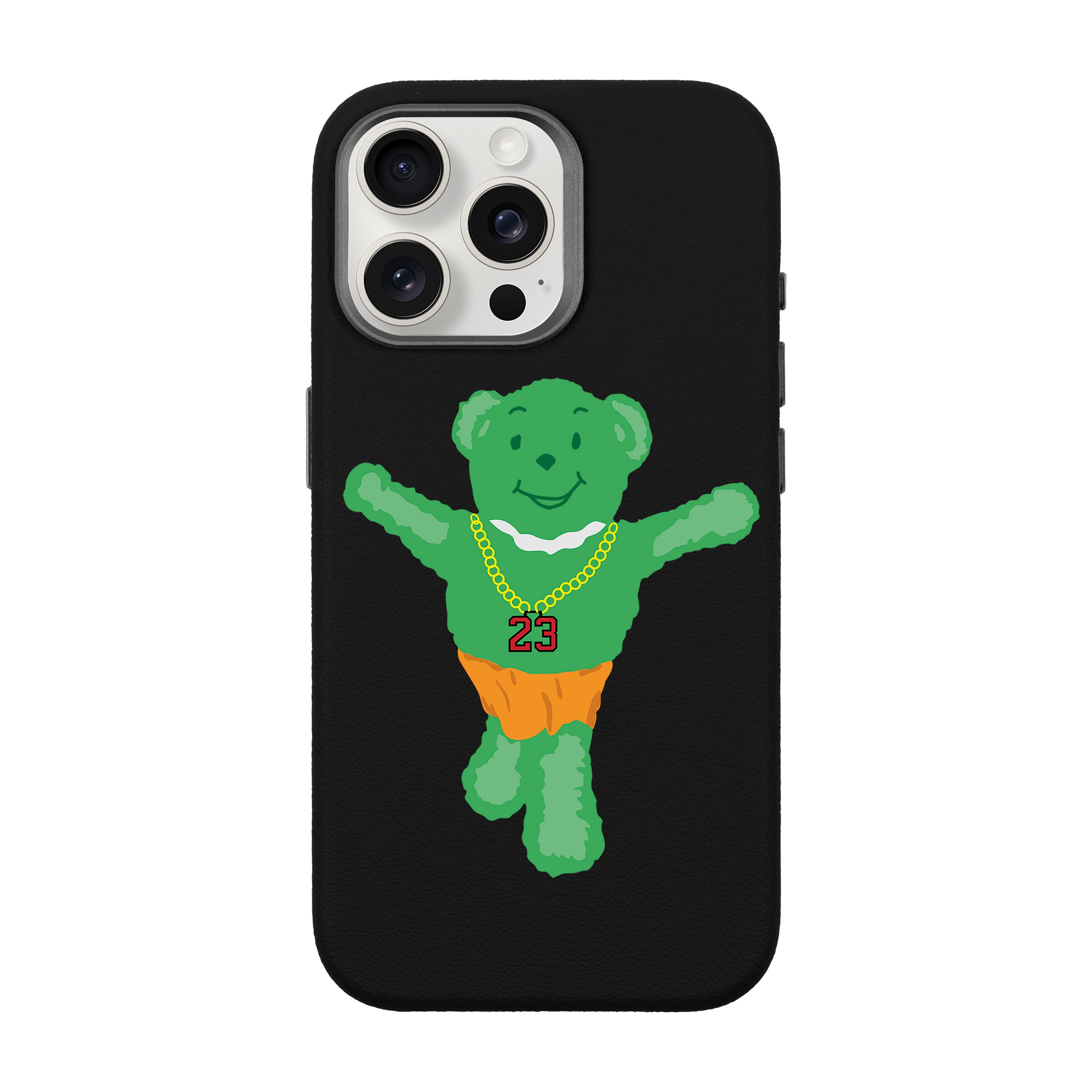 GREEN BEAR-iPhone Leather 15 Premium Case with MagSafe