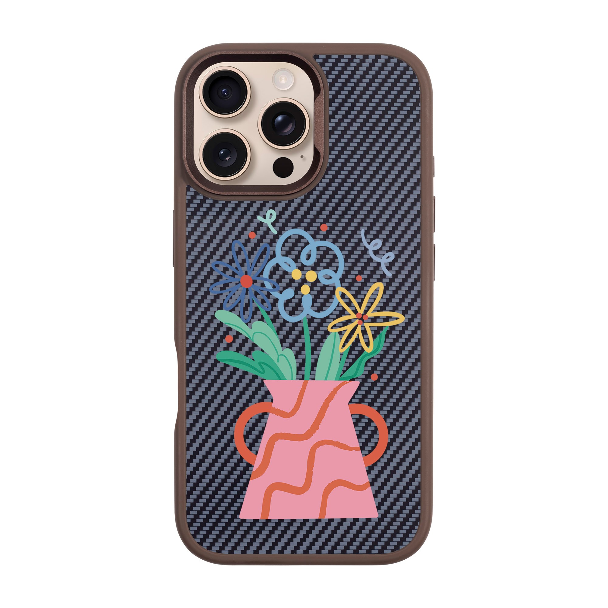 PINK VASE-iPhone Plaid Kılıf MagSafe Özellikli