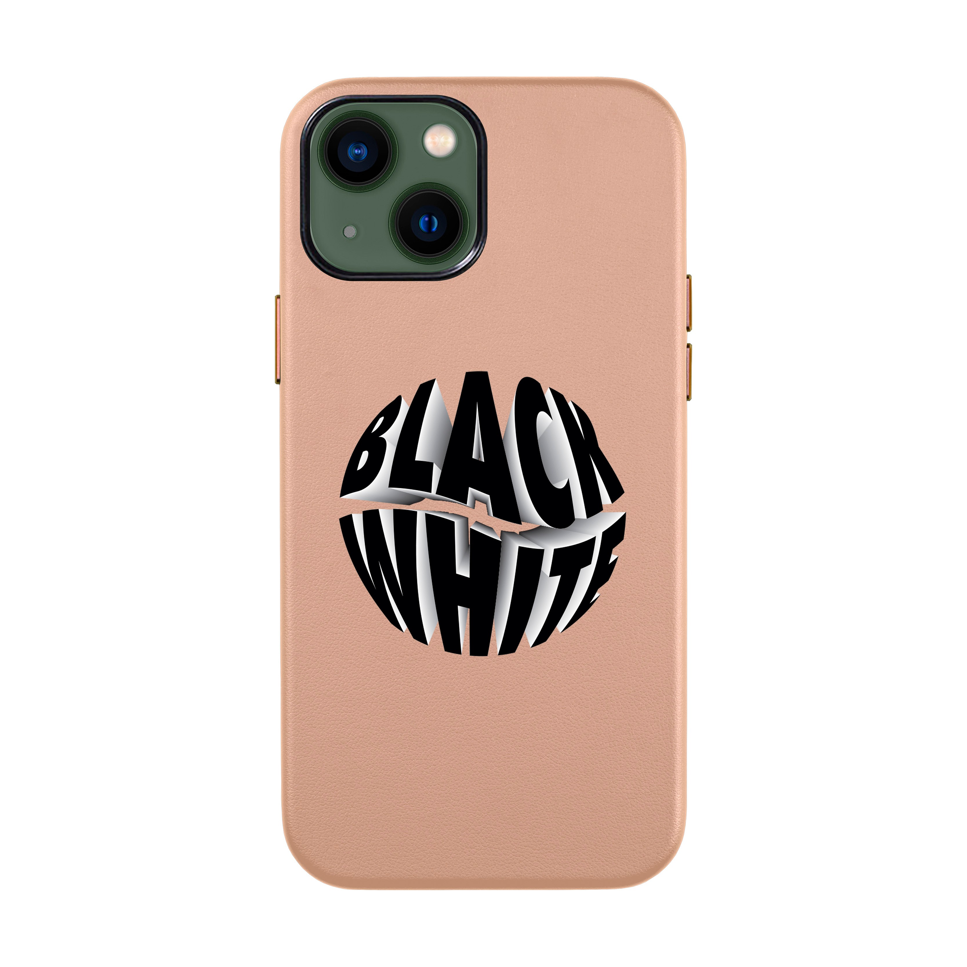 BLACK WHITE-iPhone Leather Kılıf