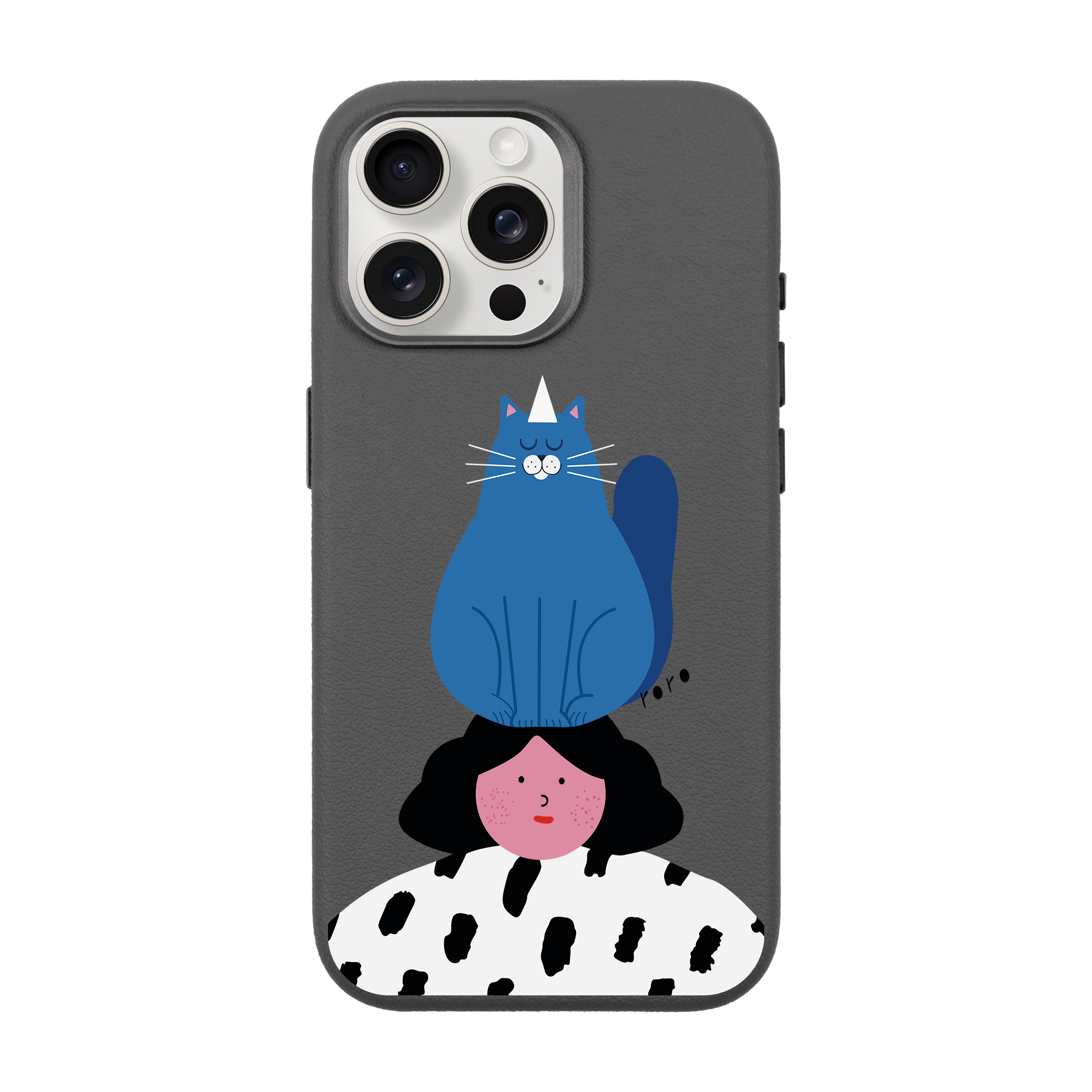 NAUGHTY CAT-iPhone Leather 15 Premium Kılıf MagSafe Özellikli