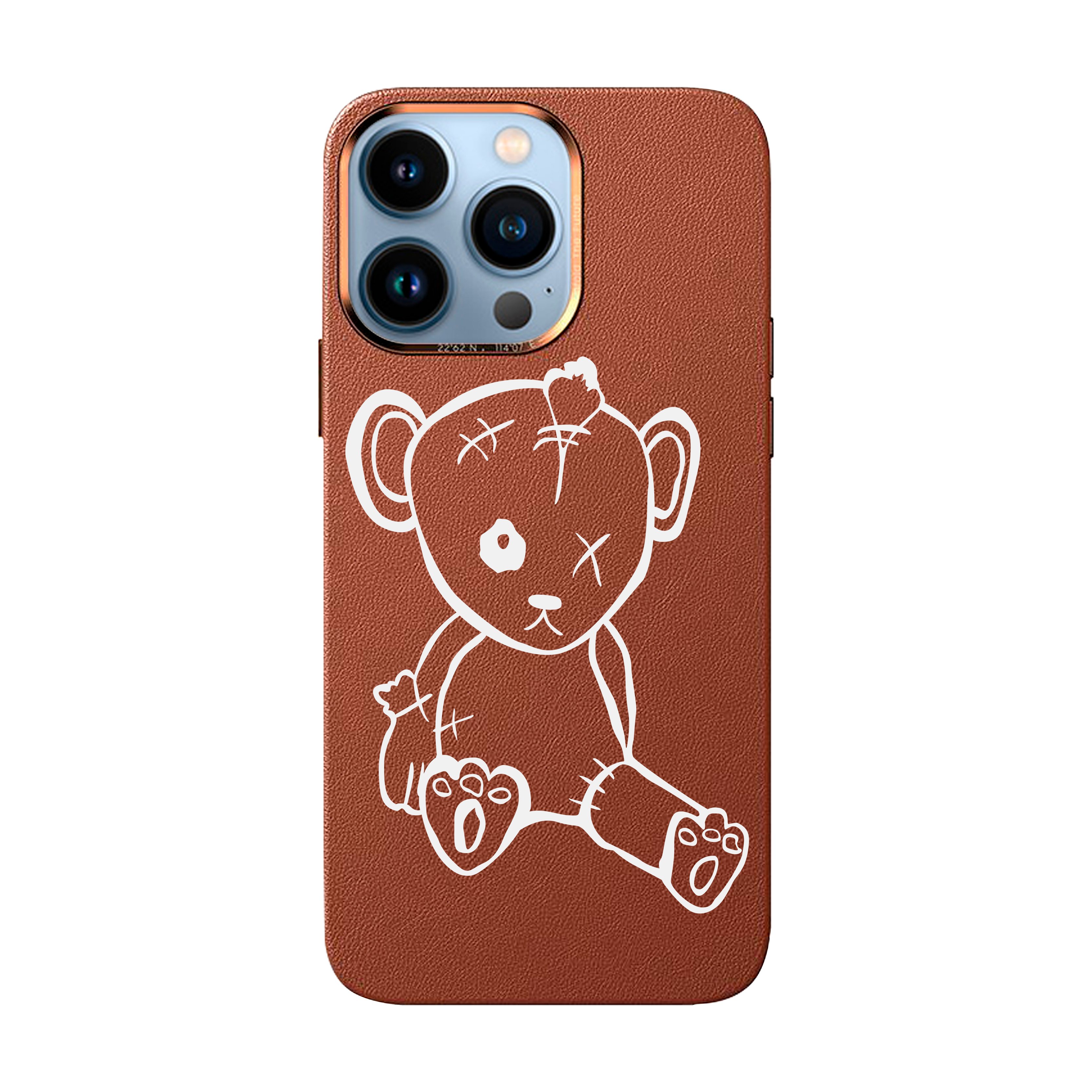 BABY BEAR-iPhone Full Grain Leather Kılıf MagSafe Özellikli