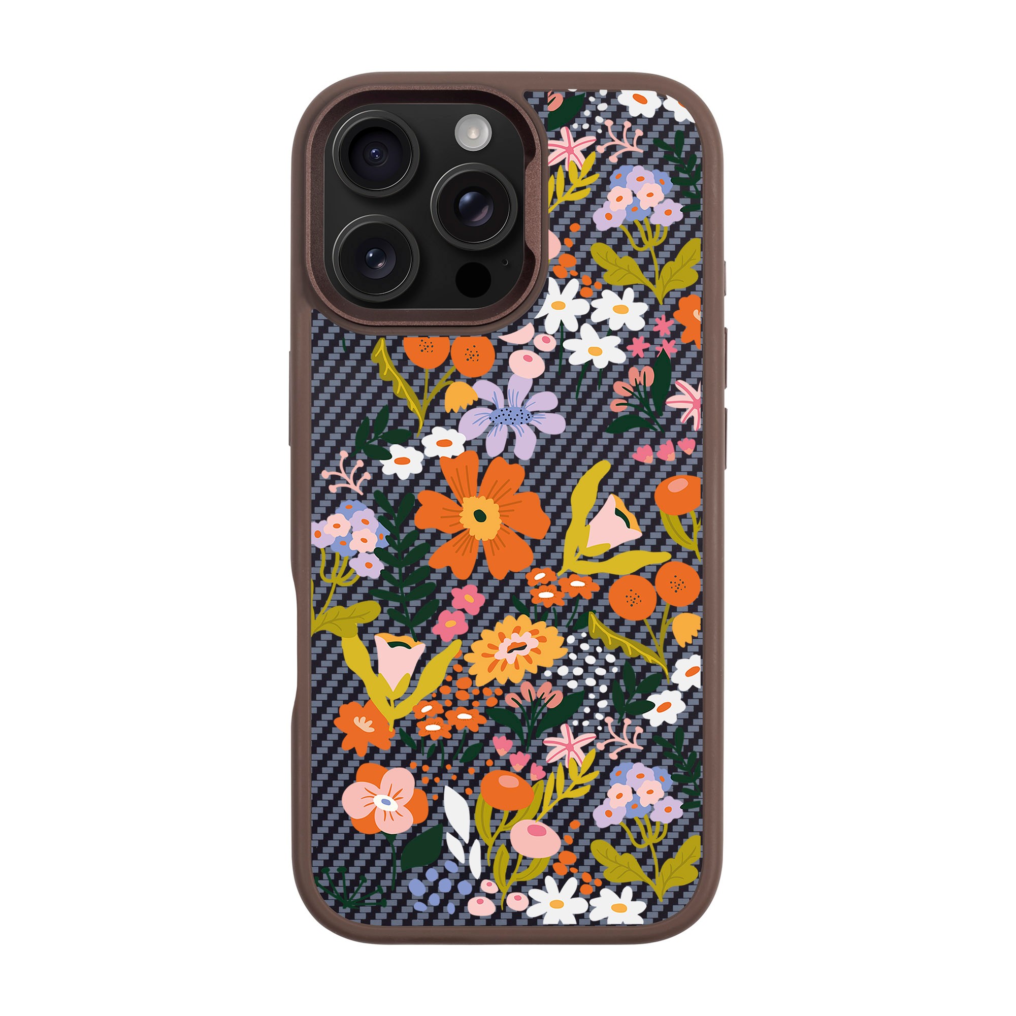 FLOWER-iPhone Plaid Kılıf MagSafe Özellikli