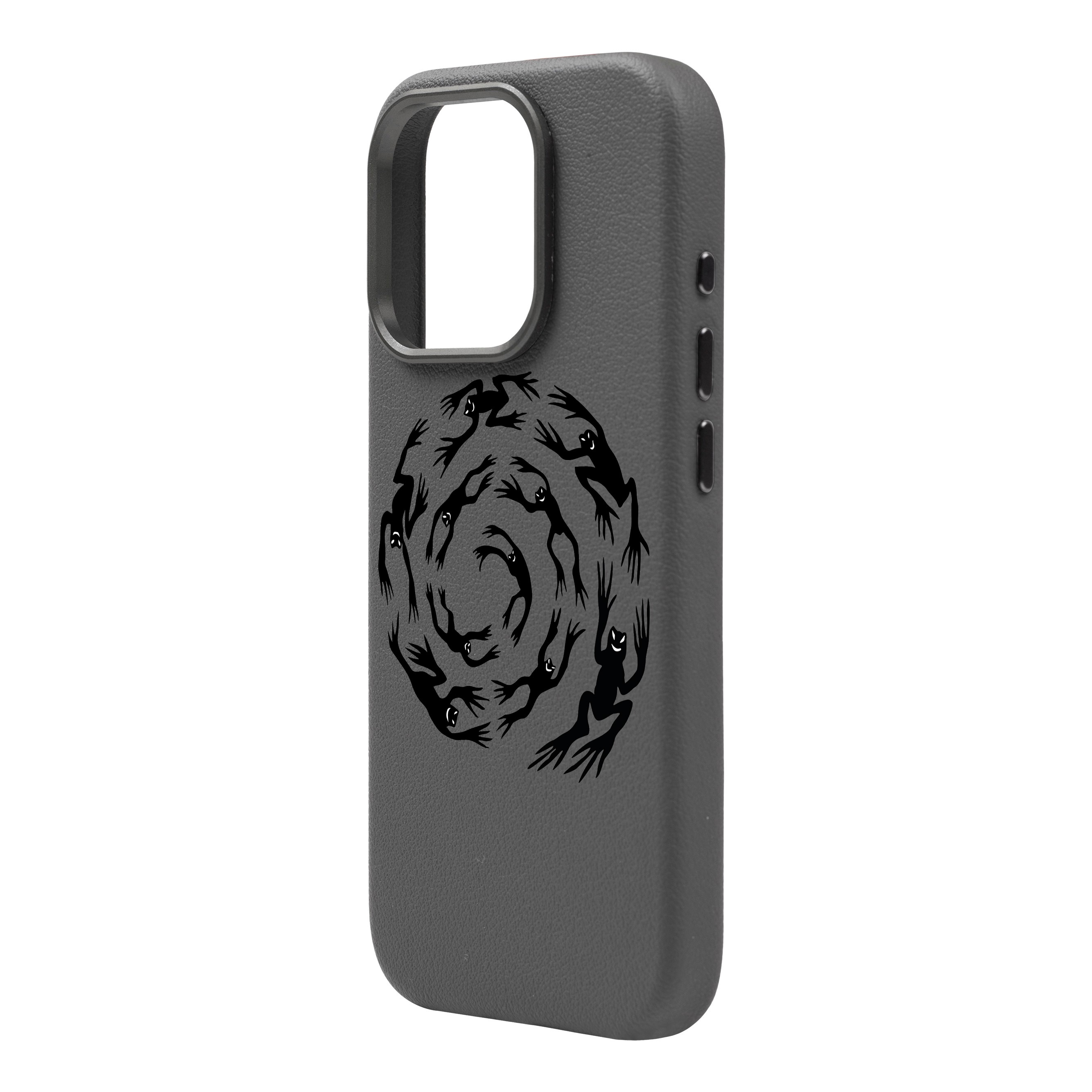 SWIRLING FROGS-iPhone Leather 15 Premium Kılıf MagSafe Özellikli