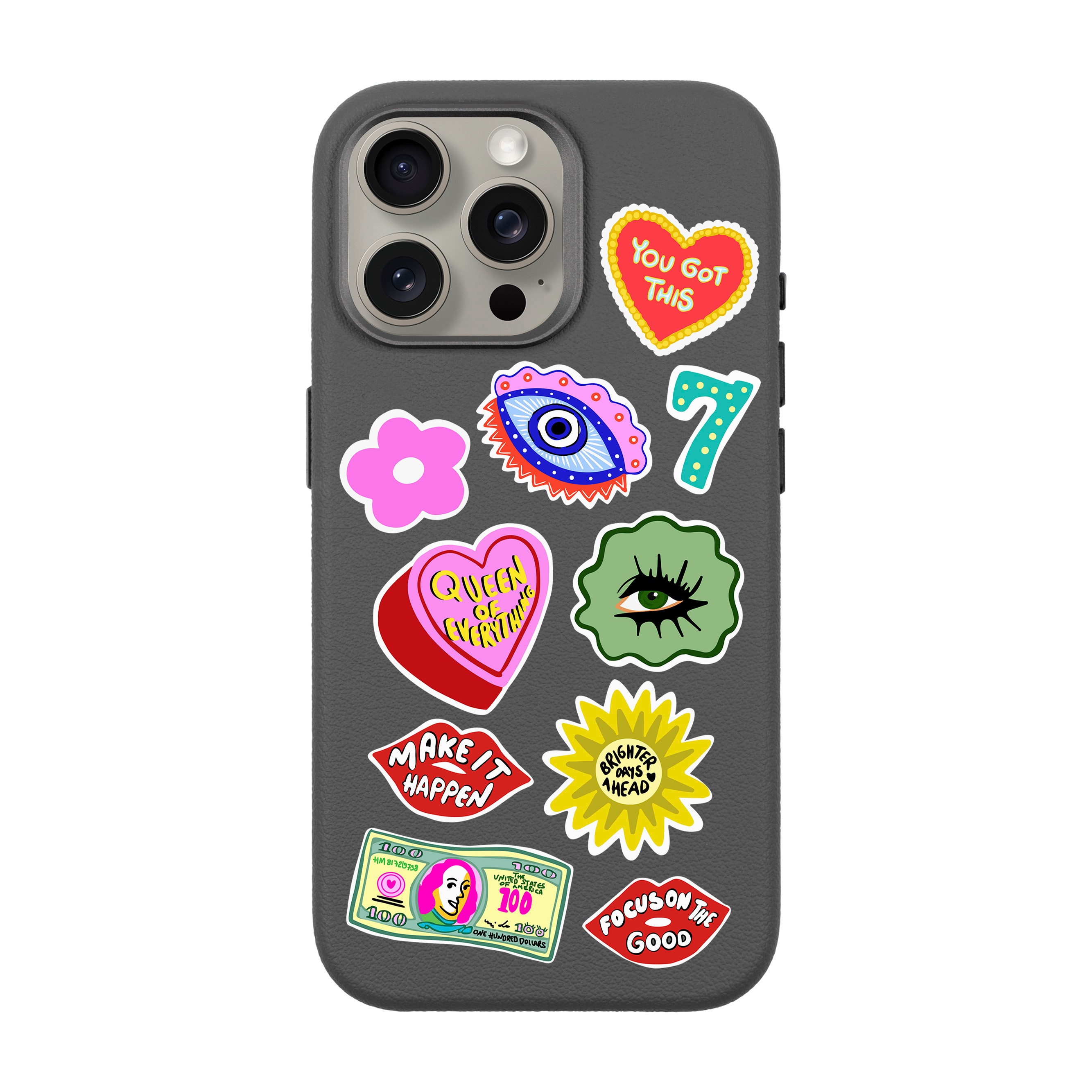 HM STICKERS-iPhone Leather 15 Premium Case with MagSafe