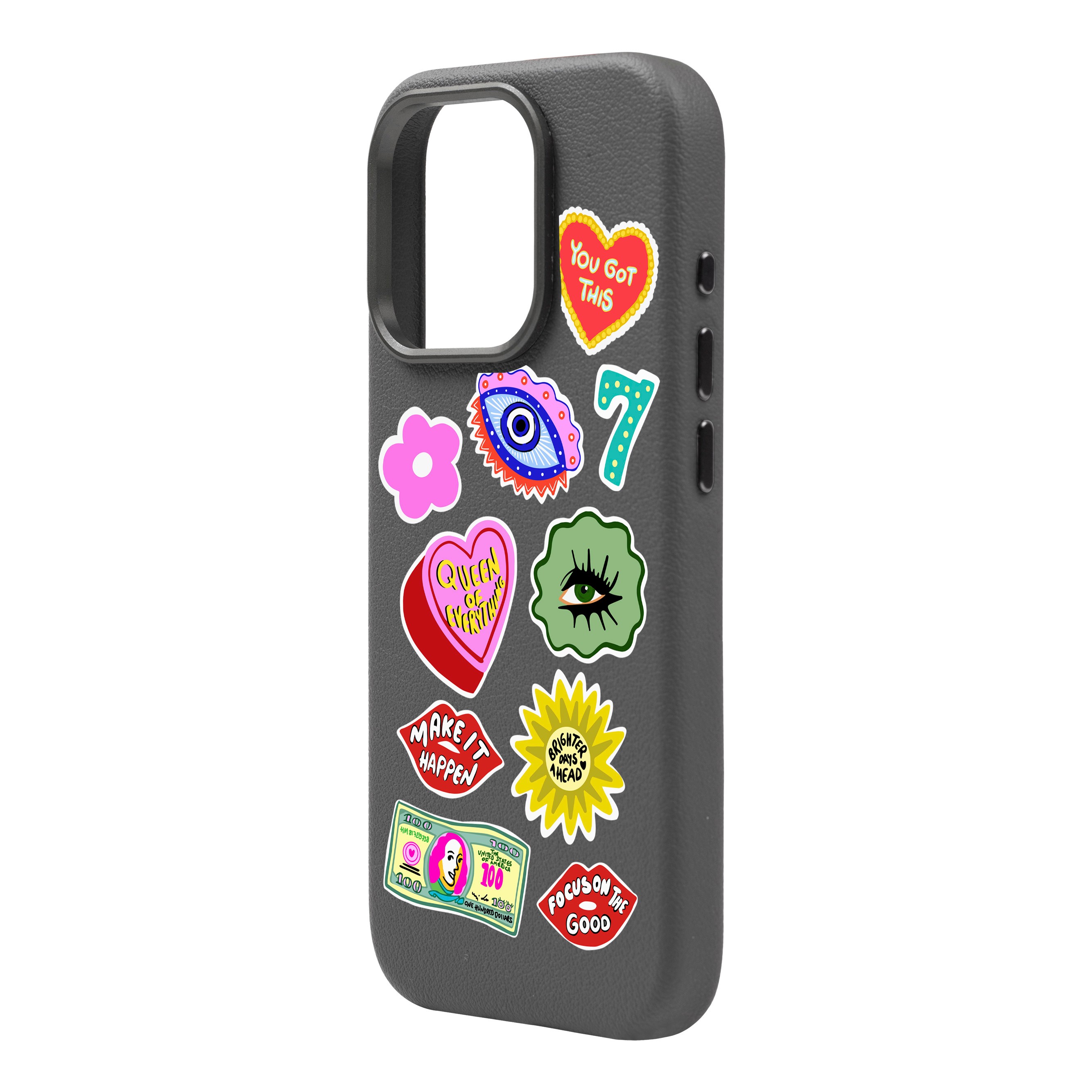 HM STICKERS-iPhone Leather 15 Premium Case with MagSafe