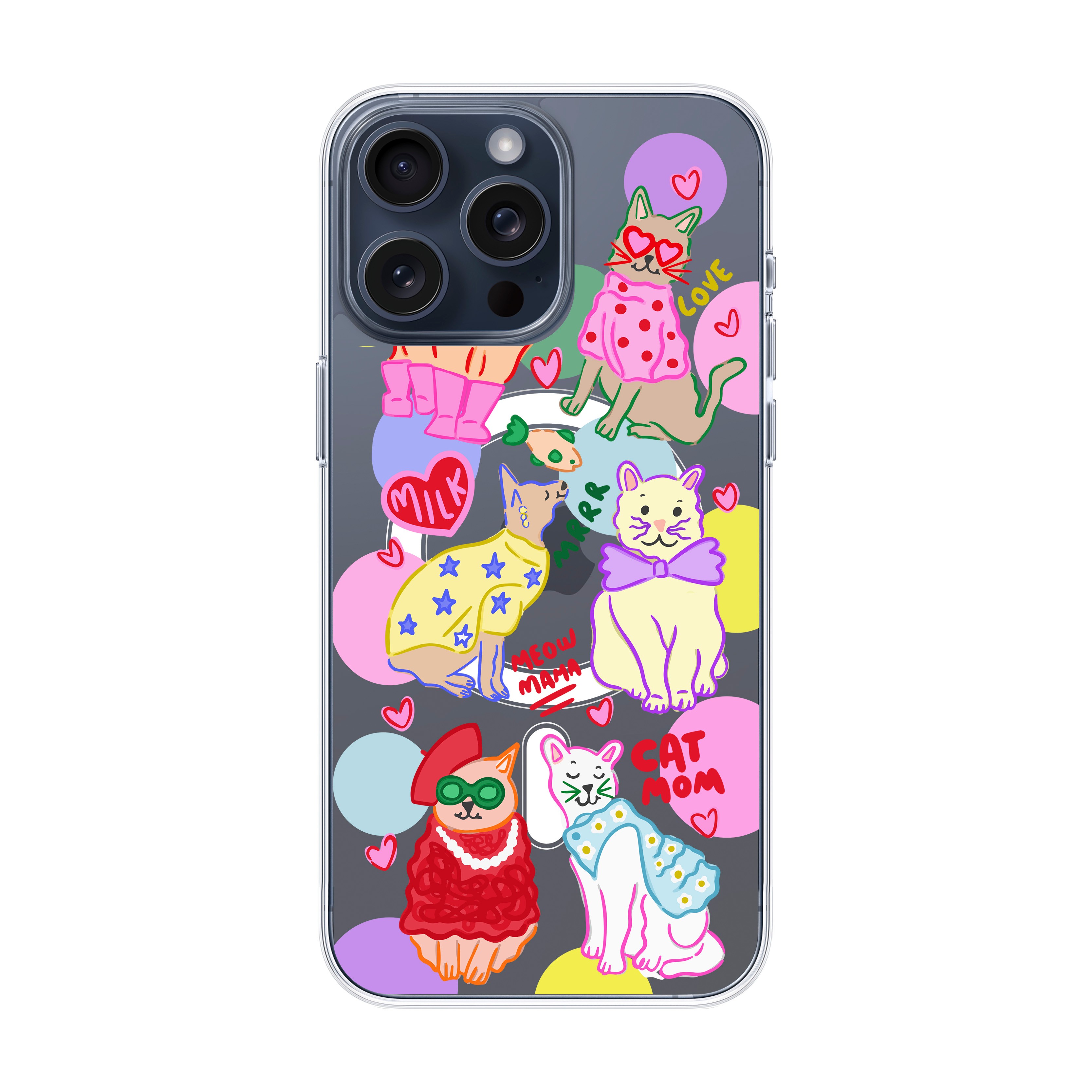 Cat Mom - iPhone Clear Case with MagSafe