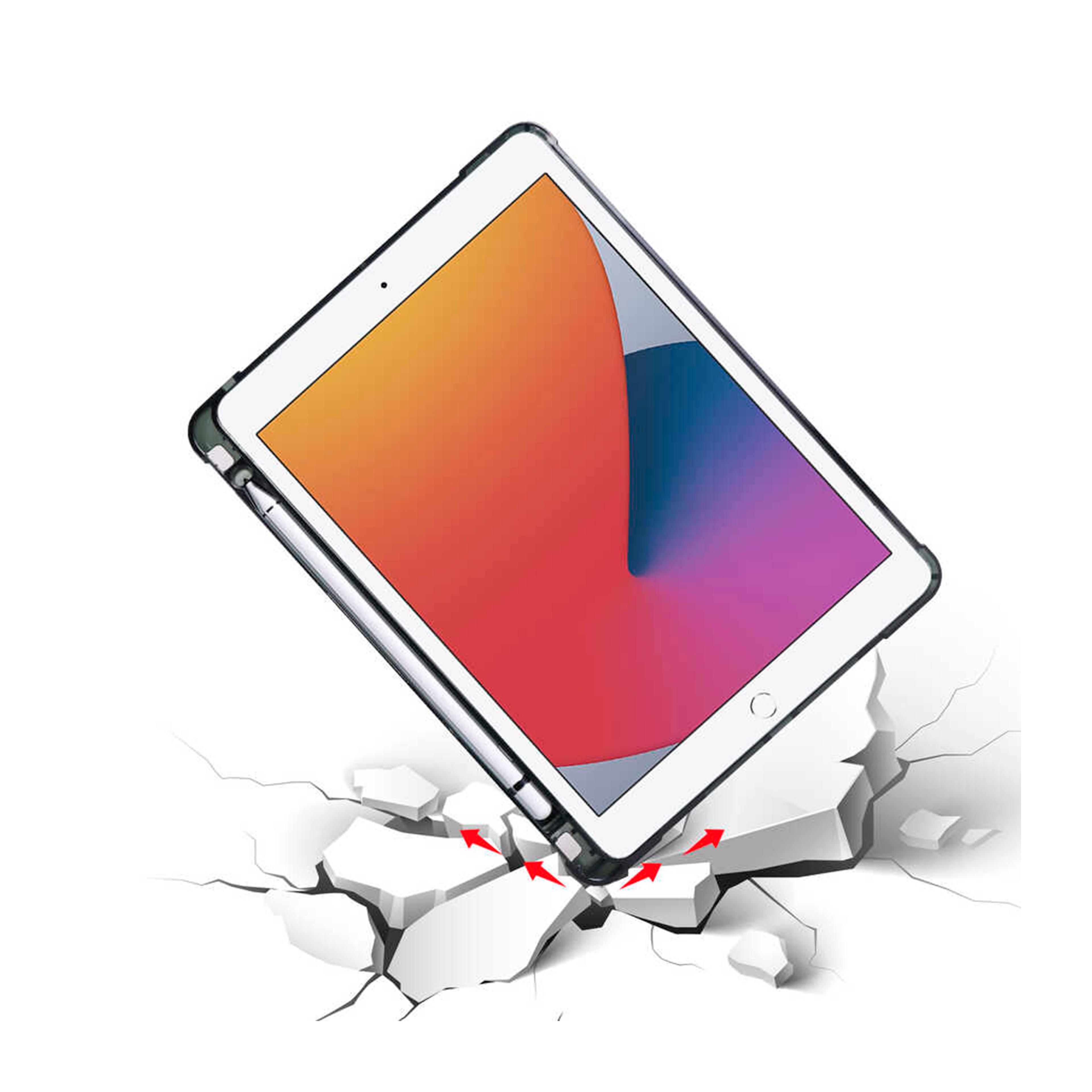 Apple iPad 6.Nesil 9.7 inç 2018-Trigon Folding Kalemlikli Standlı Kılıf