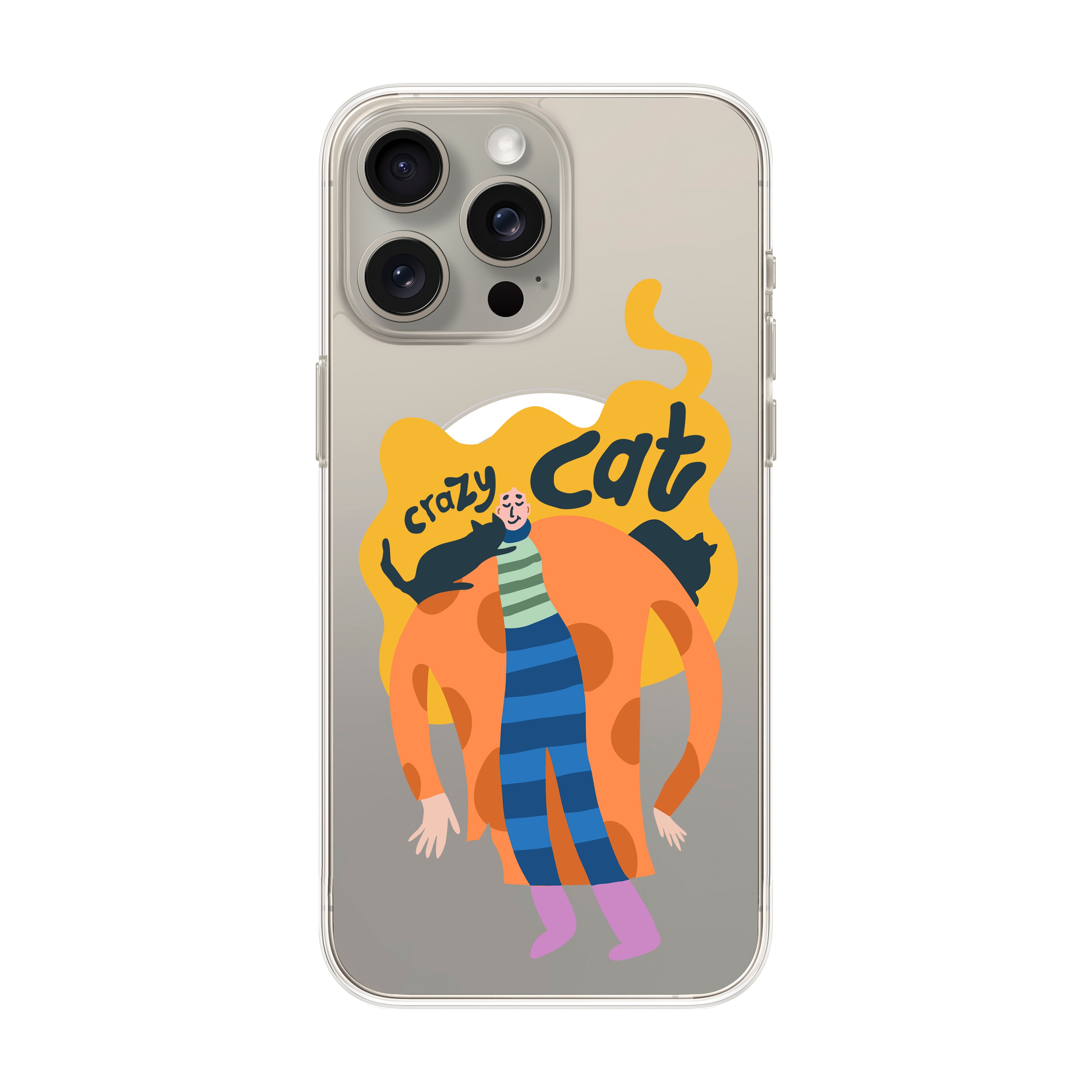 Crazy Cat - iPhone Clear Case with MagSafe