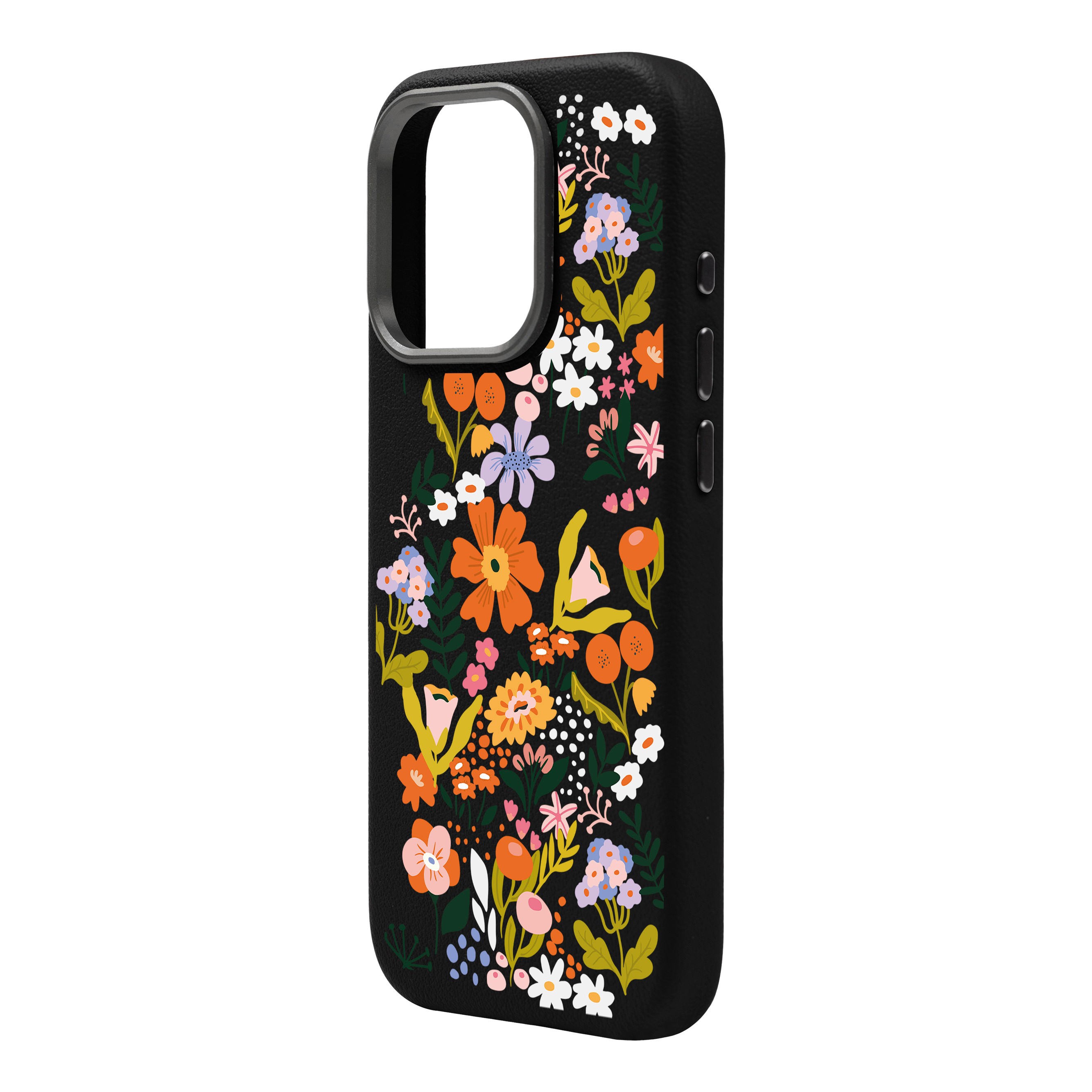 FLOWER-iPhone Leather 15 Premium Case with MagSafe