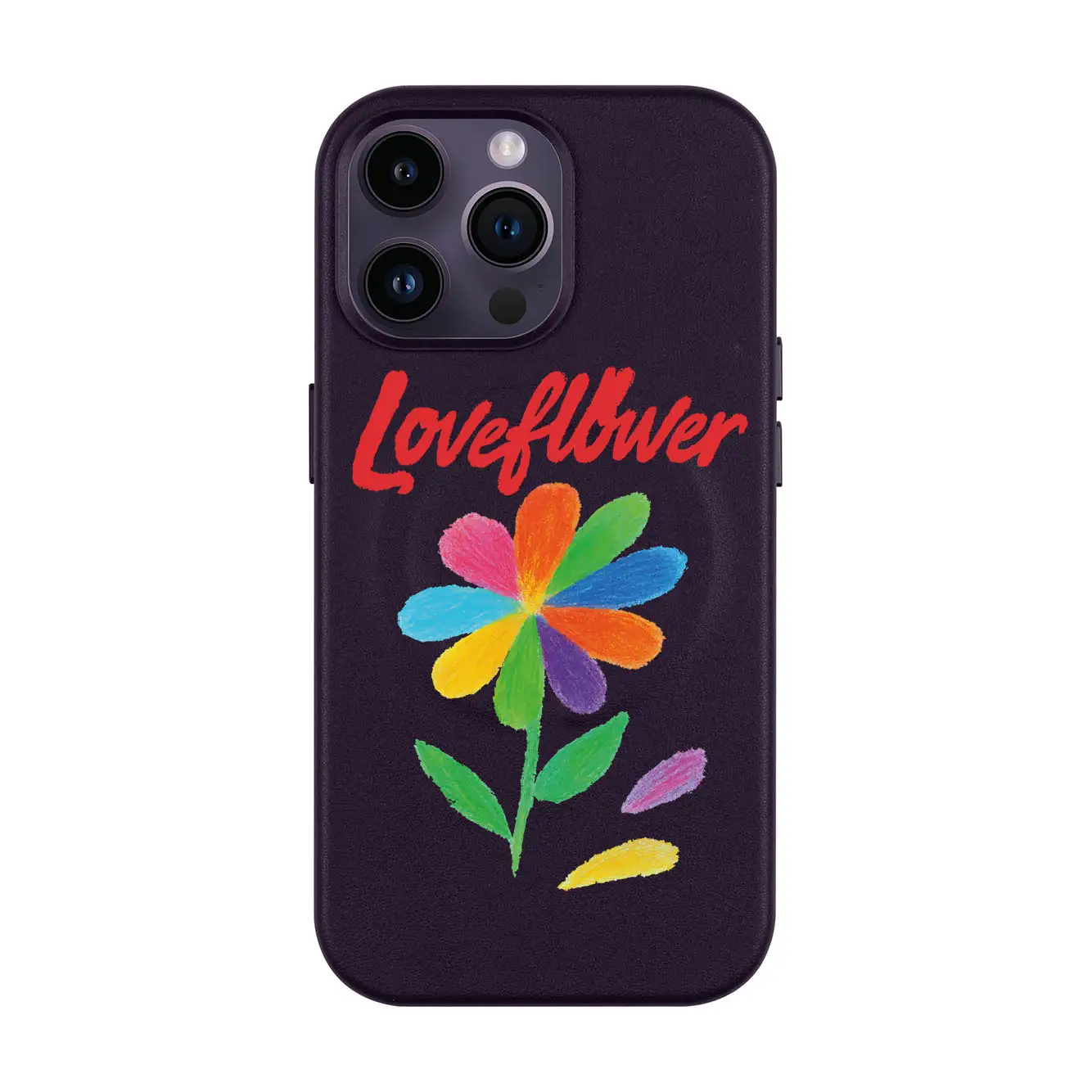 LOVE FLOWER-iPhone Leather Kılıf MagSafe Özellikli