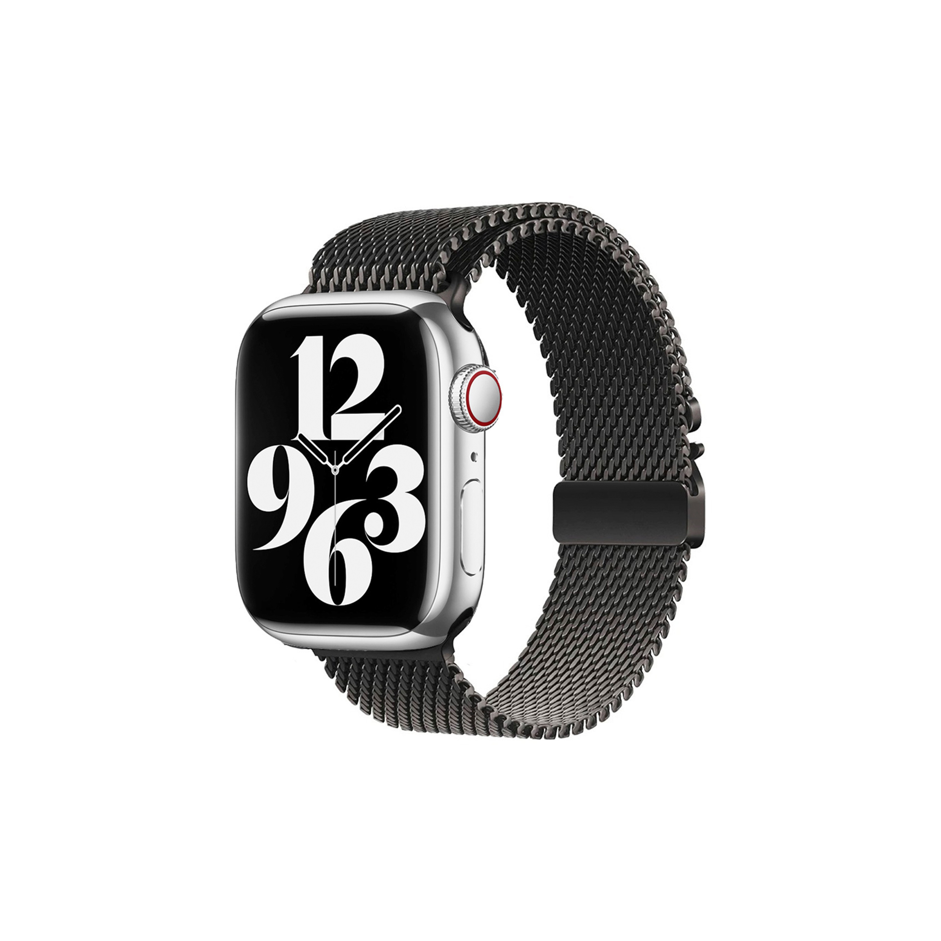 Apple Watch Braid Metal Kordon-Siyah