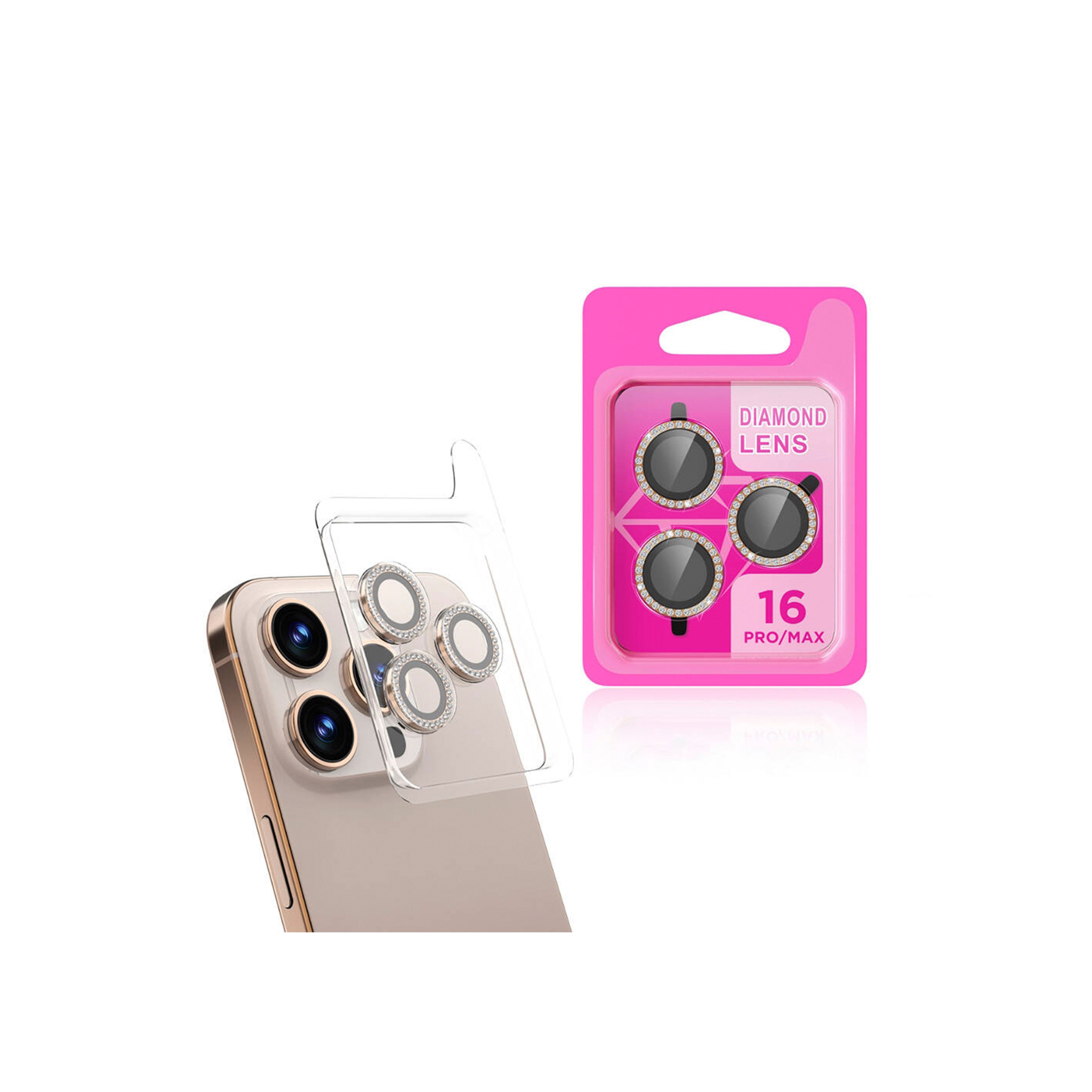 Apple iPhone 16 Pro Max Diamond Kamera Lens Koruyucu