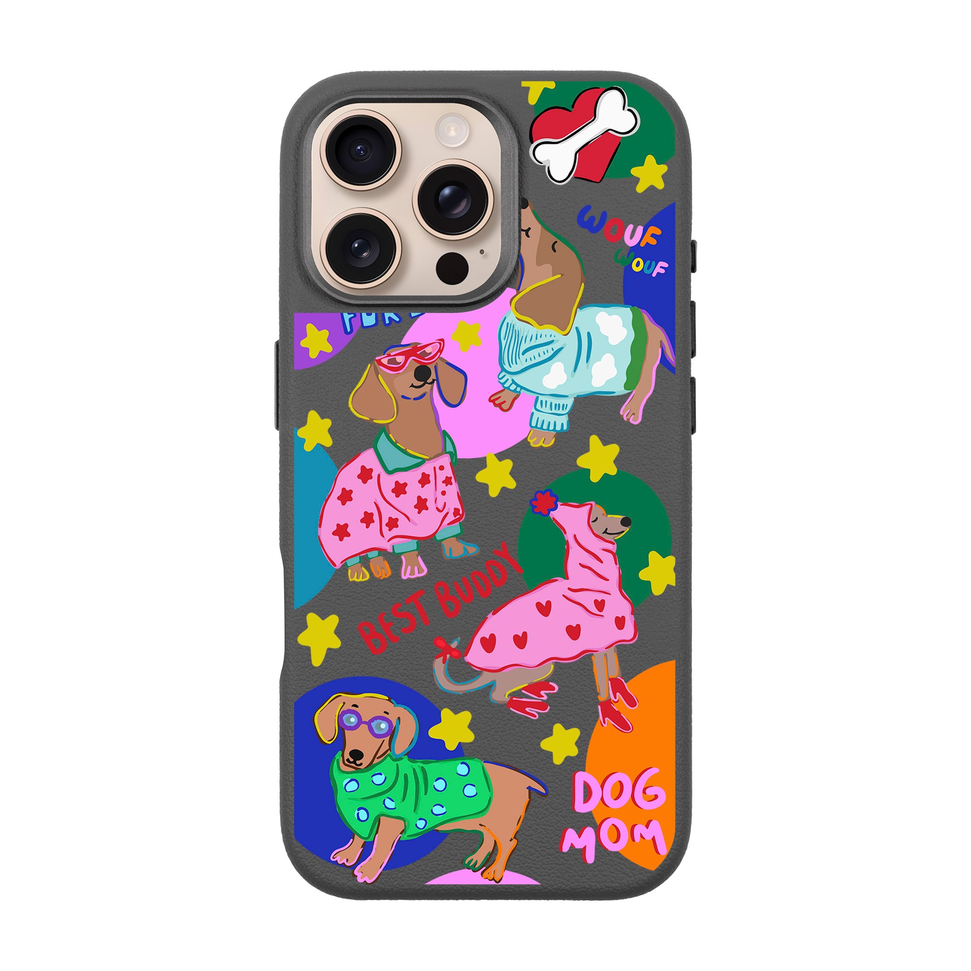 DOG MOM-iPhone Leather Premium Case with MagSafe