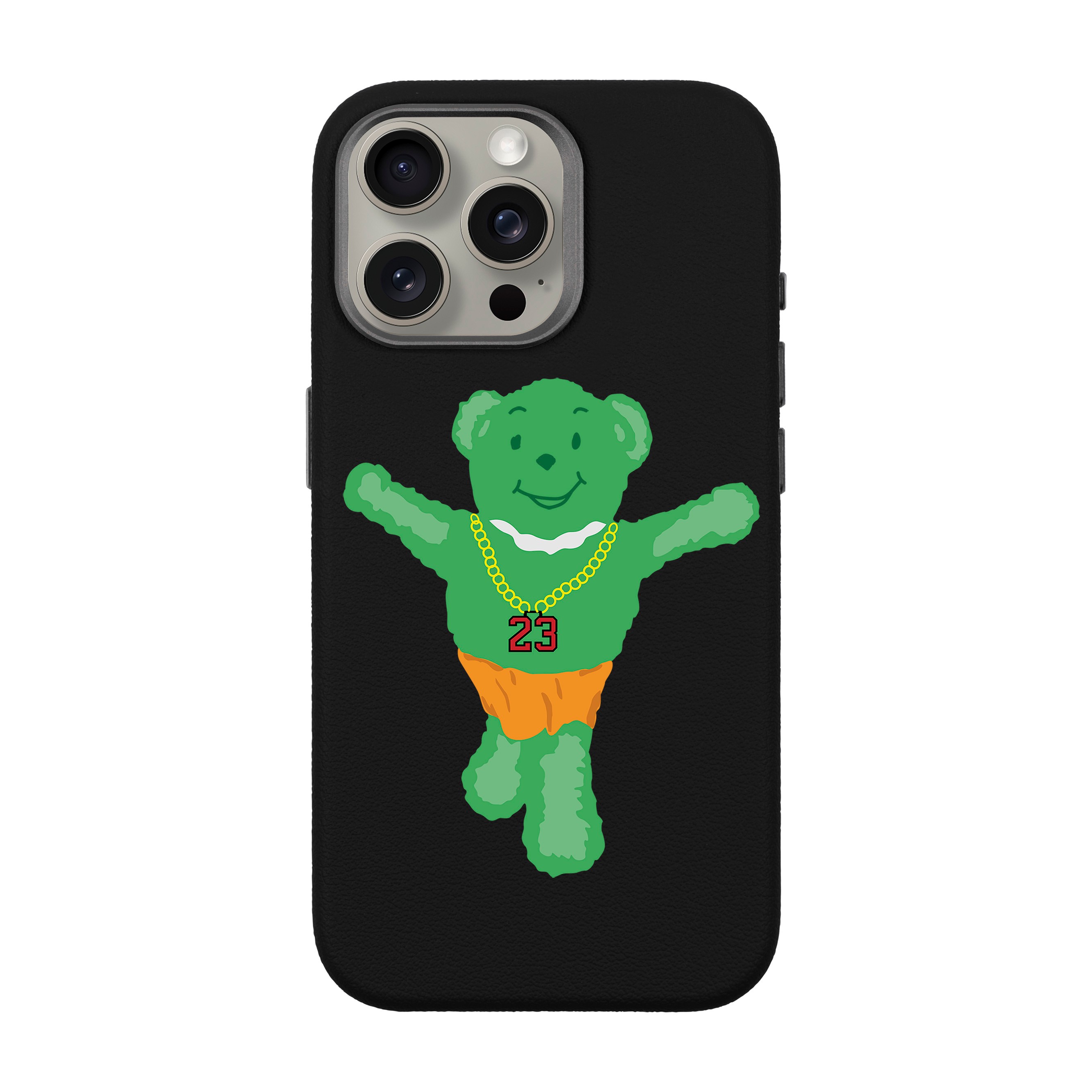 GREEN BEAR-iPhone Leather 15 Premium Case with MagSafe