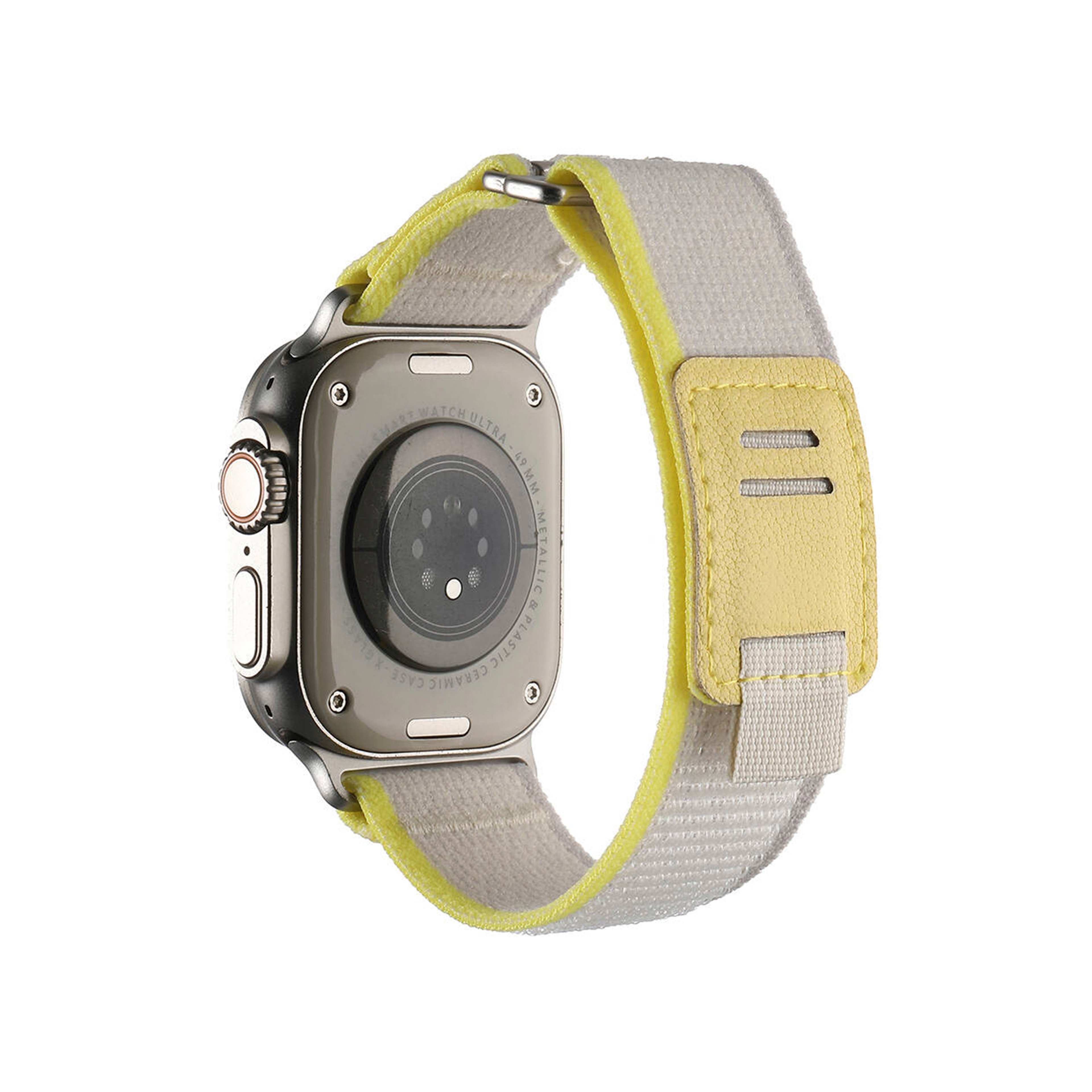 Apple Watch Weaving Kordon-Beyaz Sarı