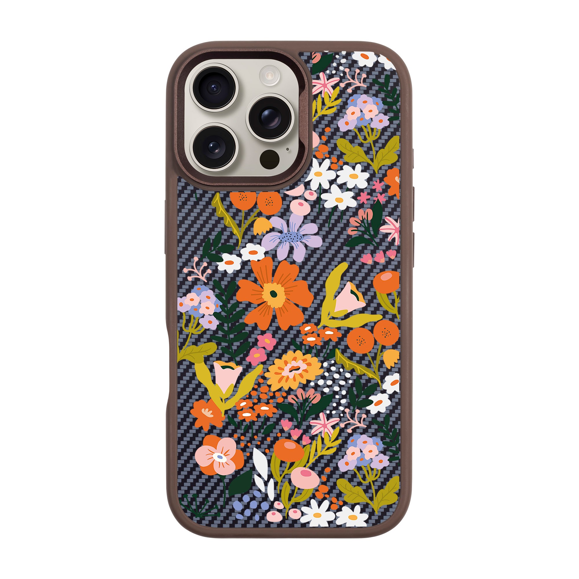 FLOWER-iPhone Plaid Kılıf MagSafe Özellikli