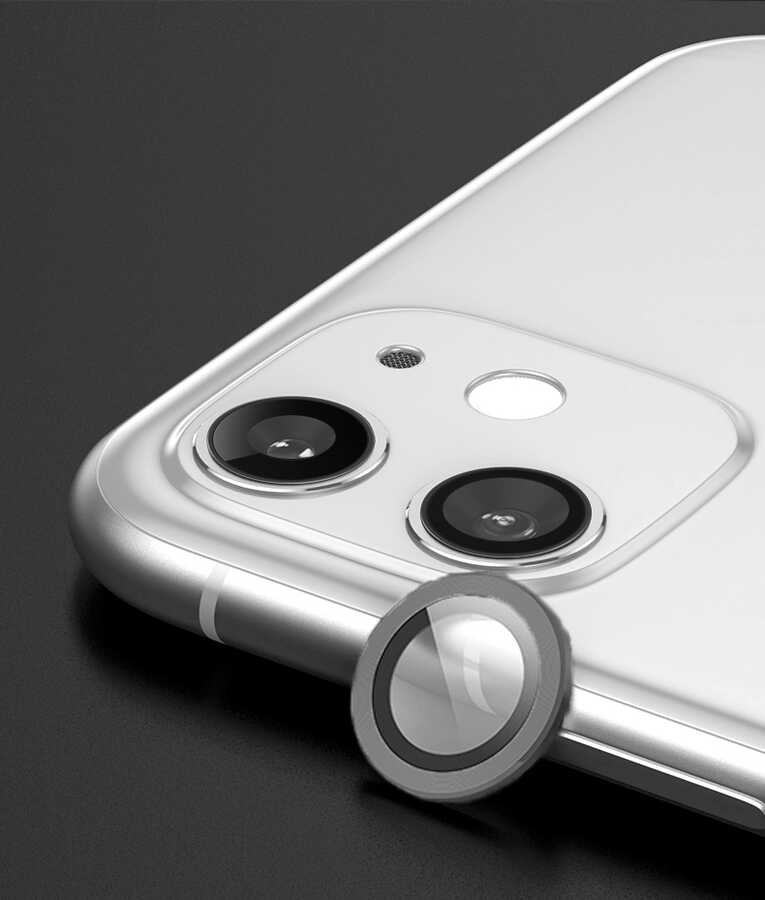 Apple iPhone 12 Mini Shine Kamera Lens Koruyucu - Koyu Gri