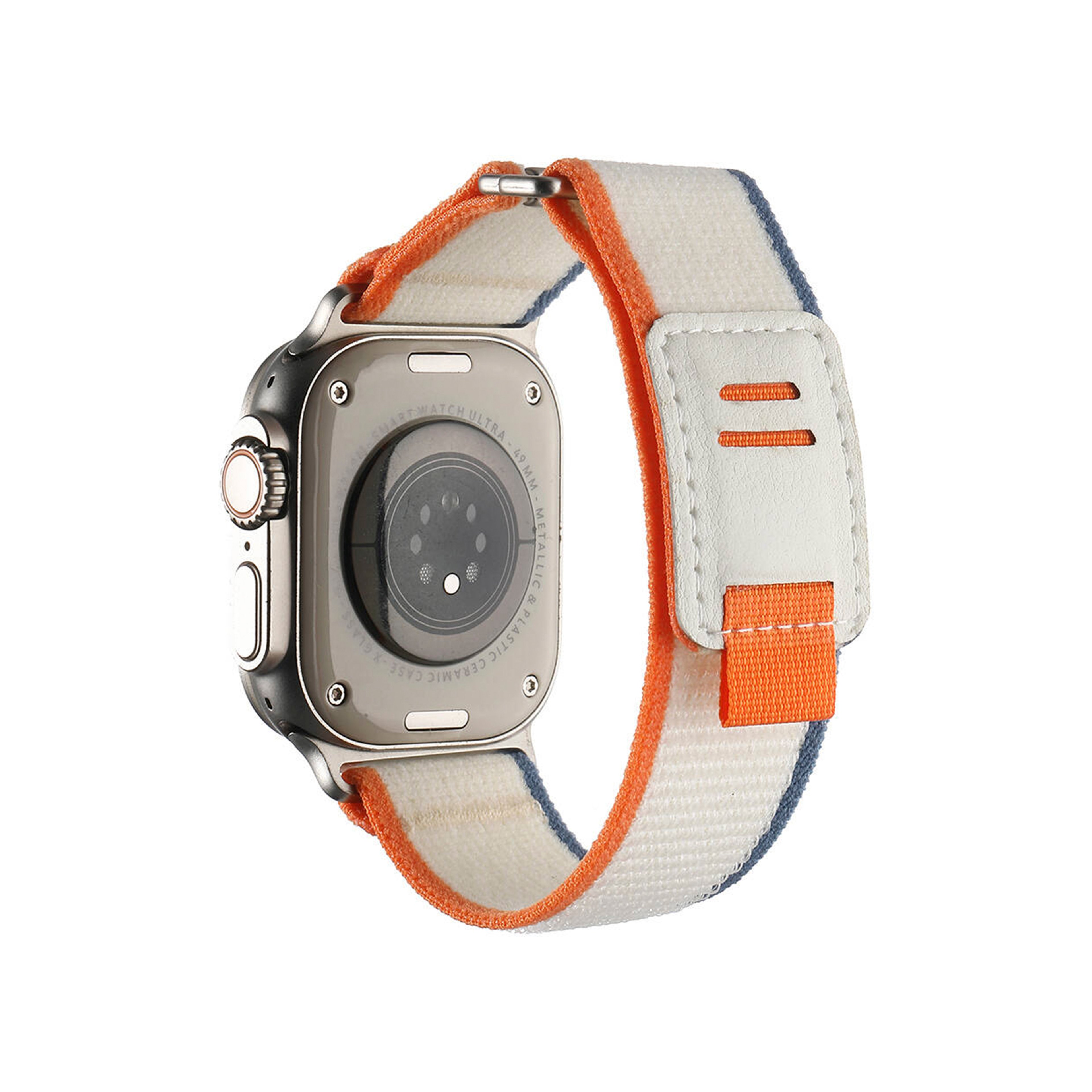 Apple Watch Weaving Kordon-Beyaz Turuncu