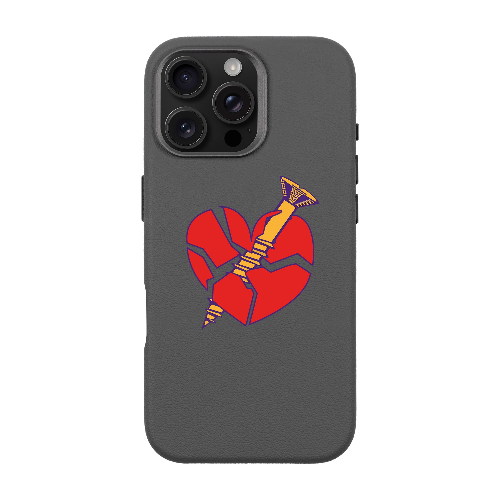 BROKEN HEART-iPhone Leather Premium Case with MagSafe