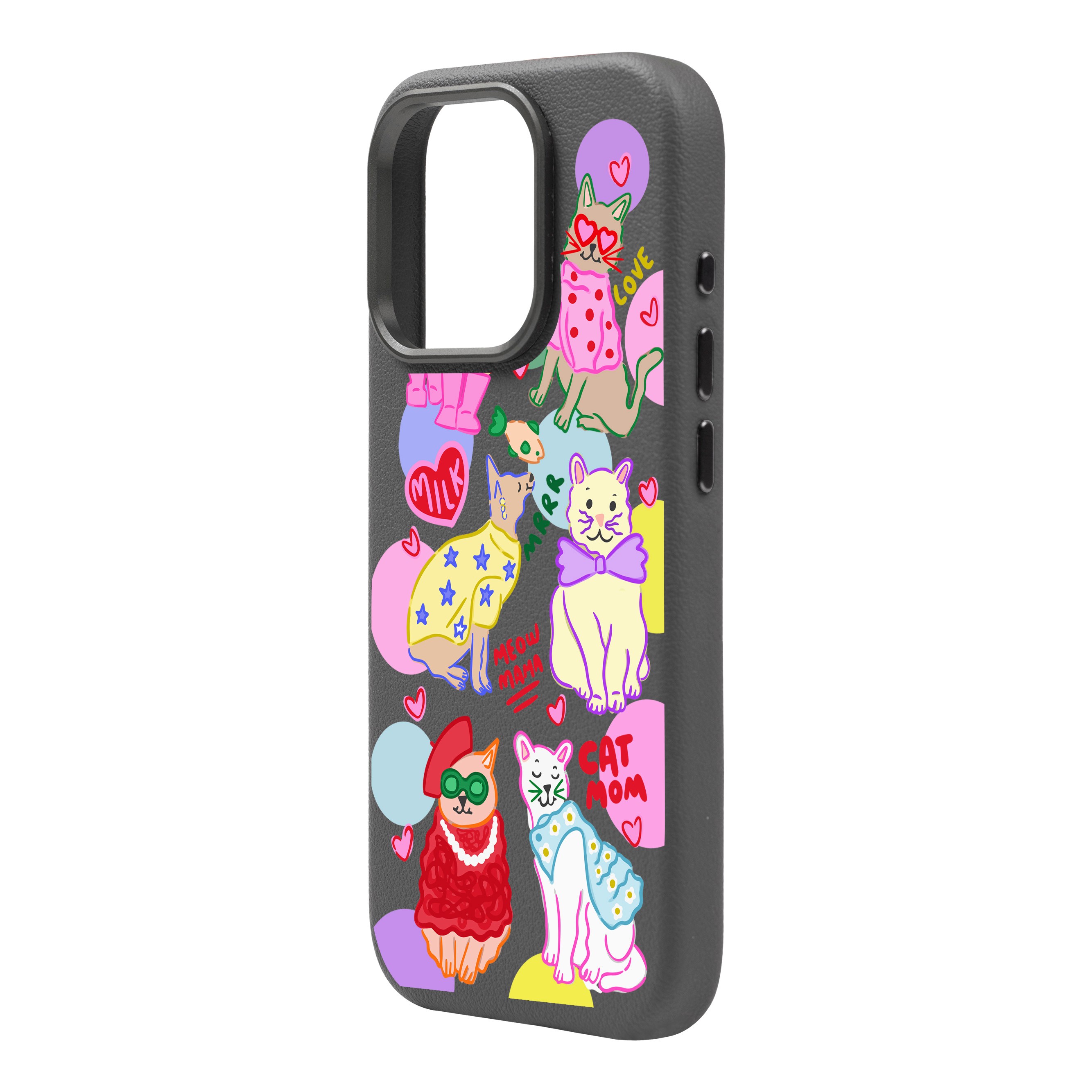 CAT MOM-iPhone Leather Premium Qap MagSafe Uyğun