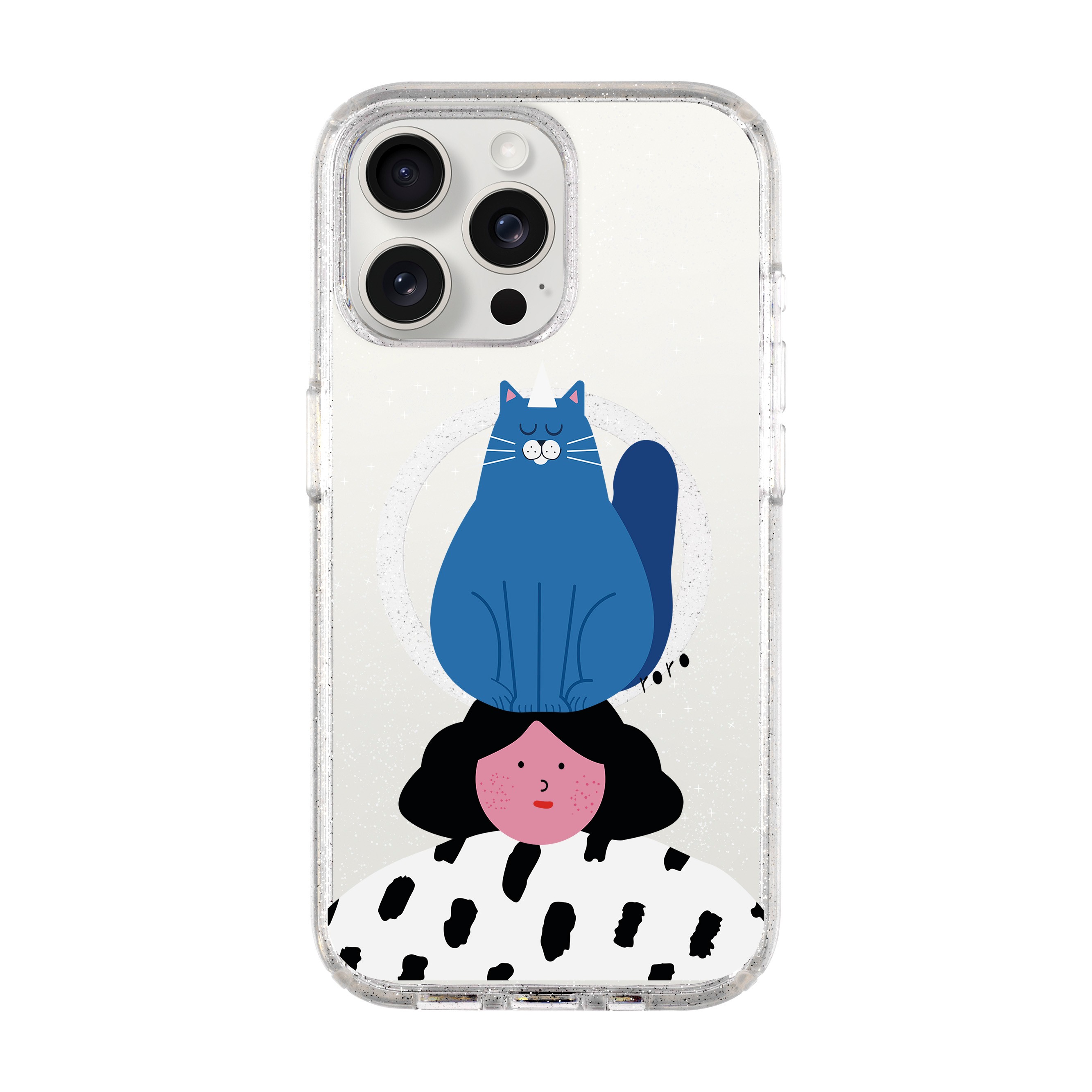 NAUGHTY CAT-iPhone Shiny Case with MagSafe