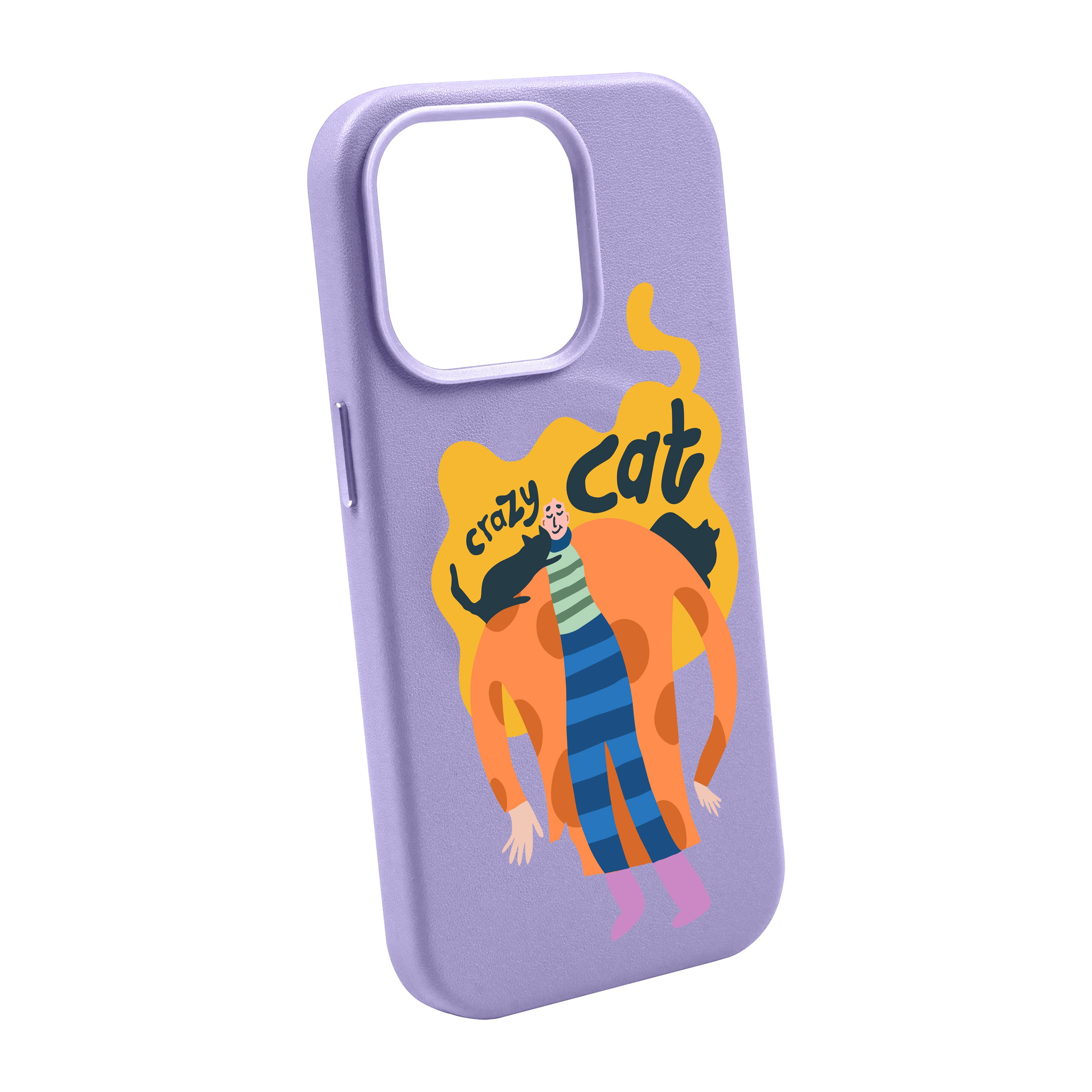 CRAZY CAT-iPhone Leather Kılıf MagSafe Özellikli