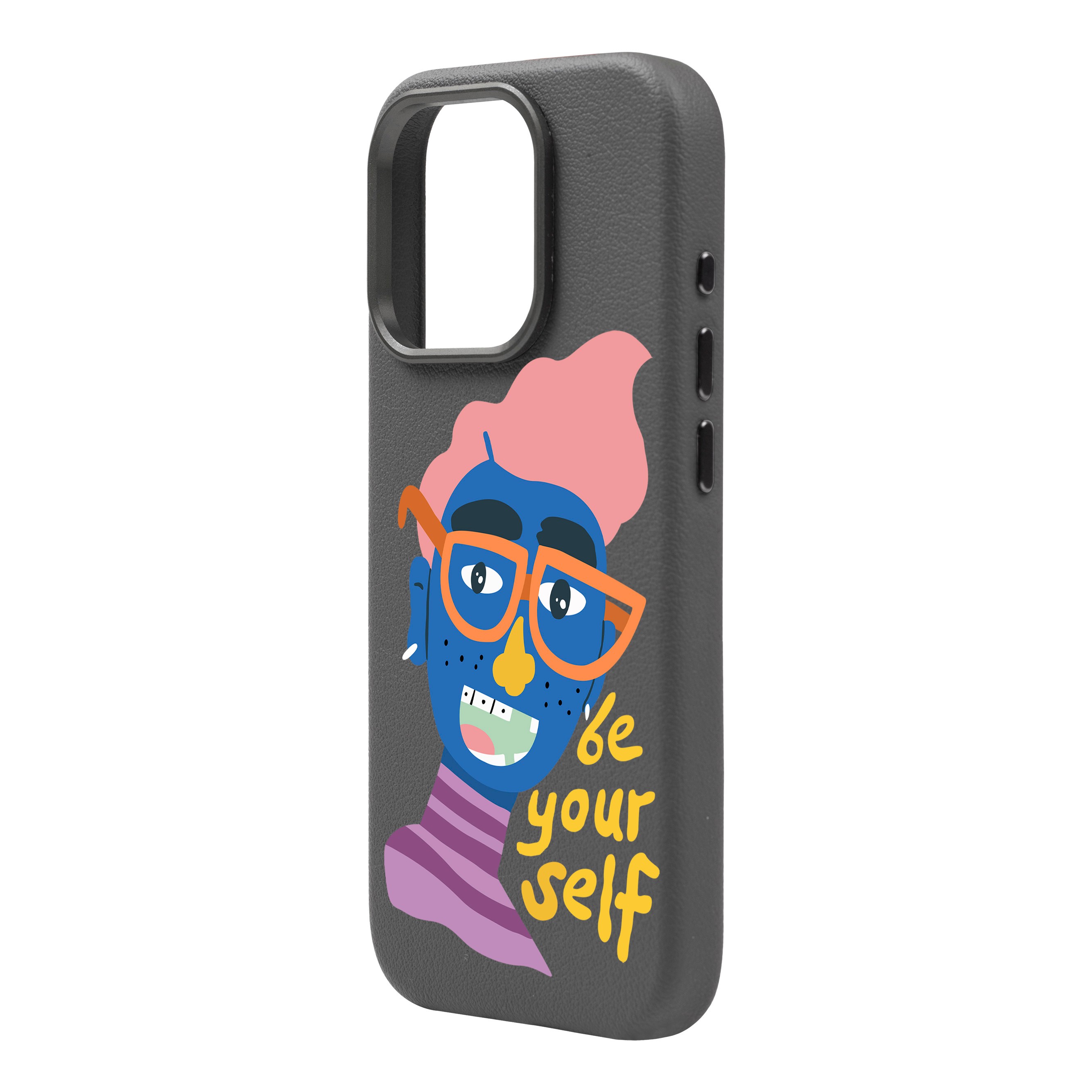BE YOURSELF-iPhone Leather Premium Case with MagSafe