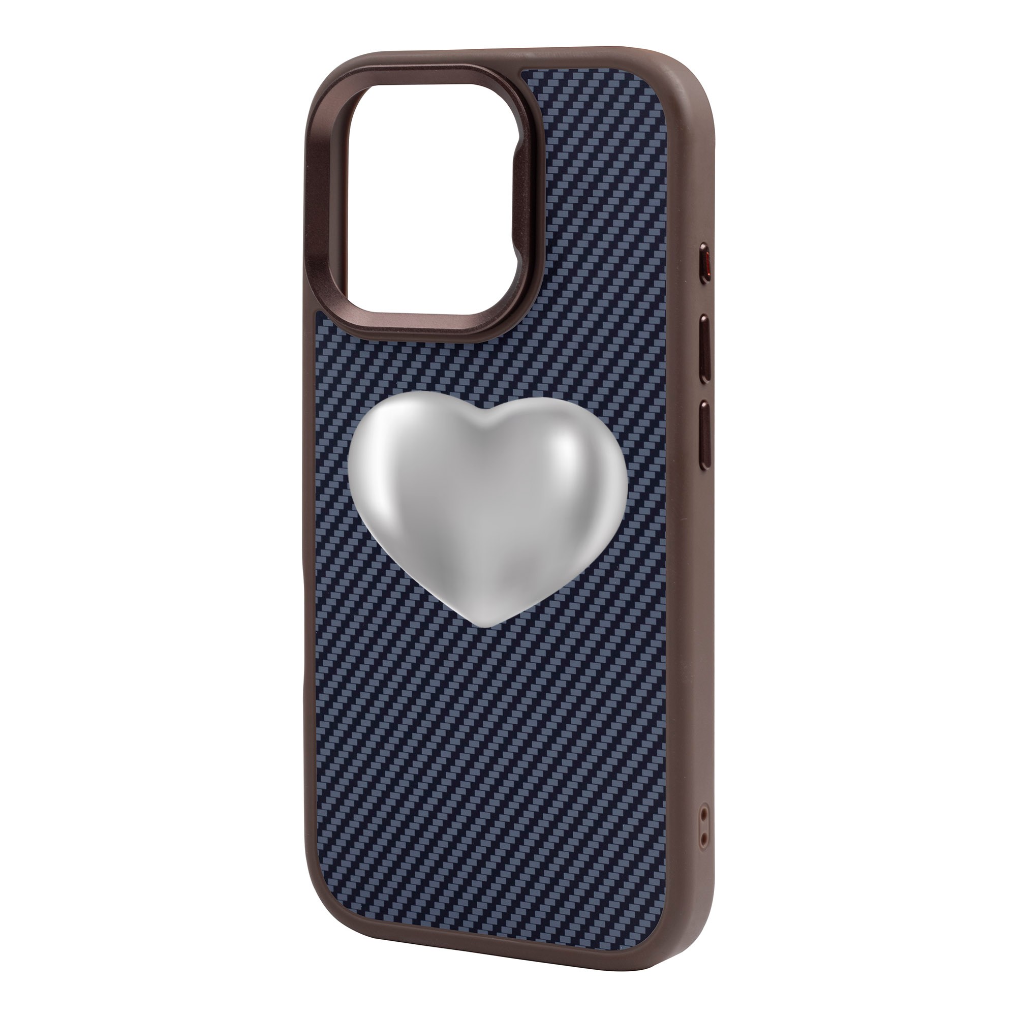 SILVER HEART-iPhone Plaid Kılıf MagSafe Özellikli