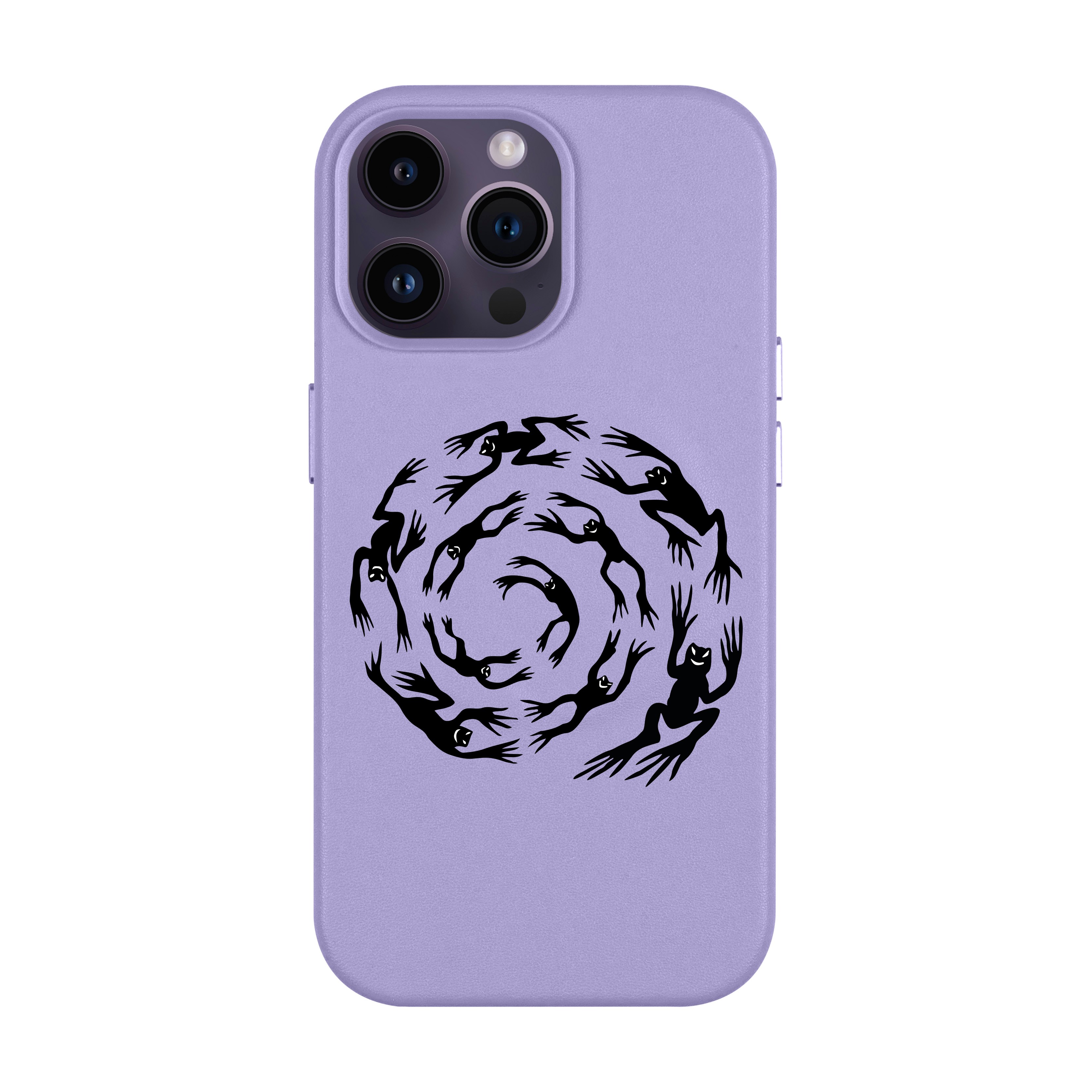 Swirling Frogs - iPhone Leather Case with MagSafe